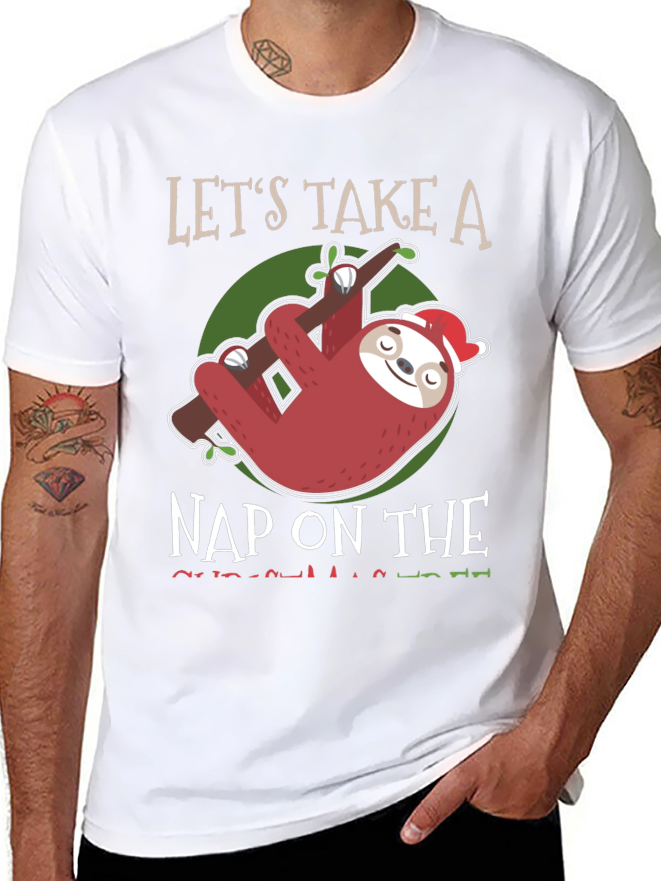 Sloth Christmas Nap Graphic Tee