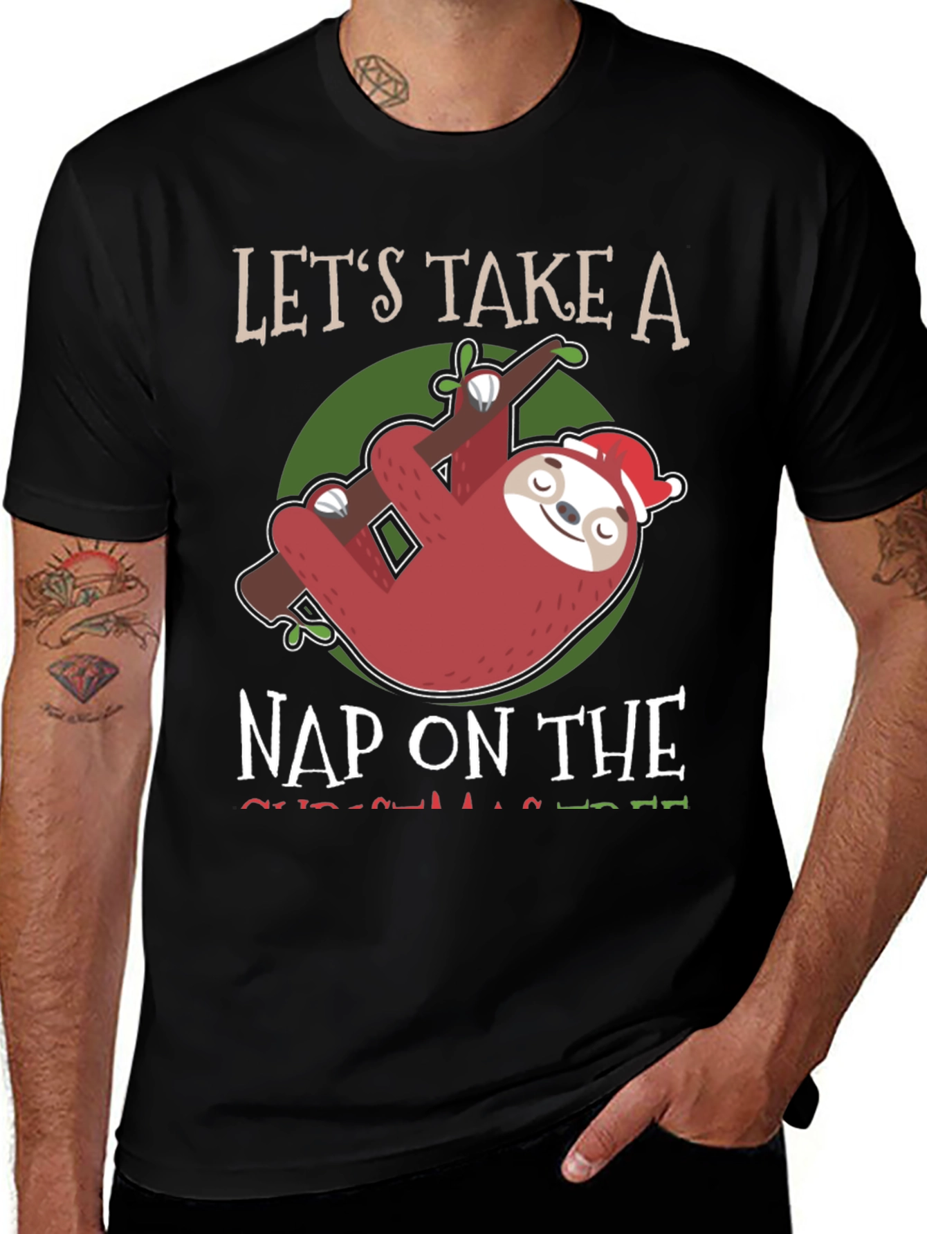 Sloth Christmas Nap Graphic Tee