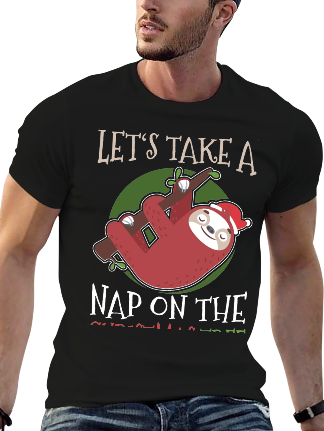 Sloth Christmas Nap Graphic Tee