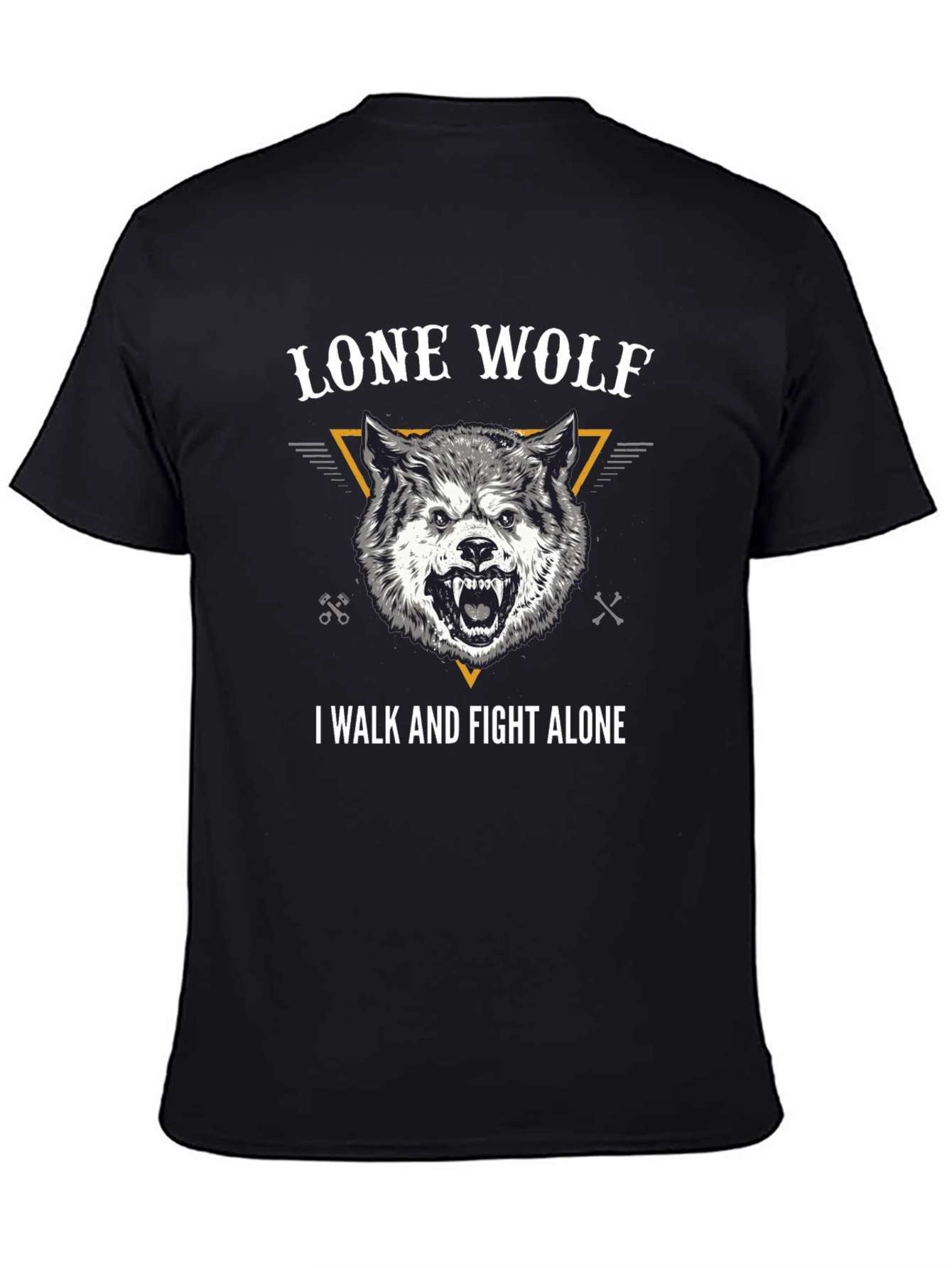 Lone Wolf Graphic Tee - Black Cotton T-Shirt