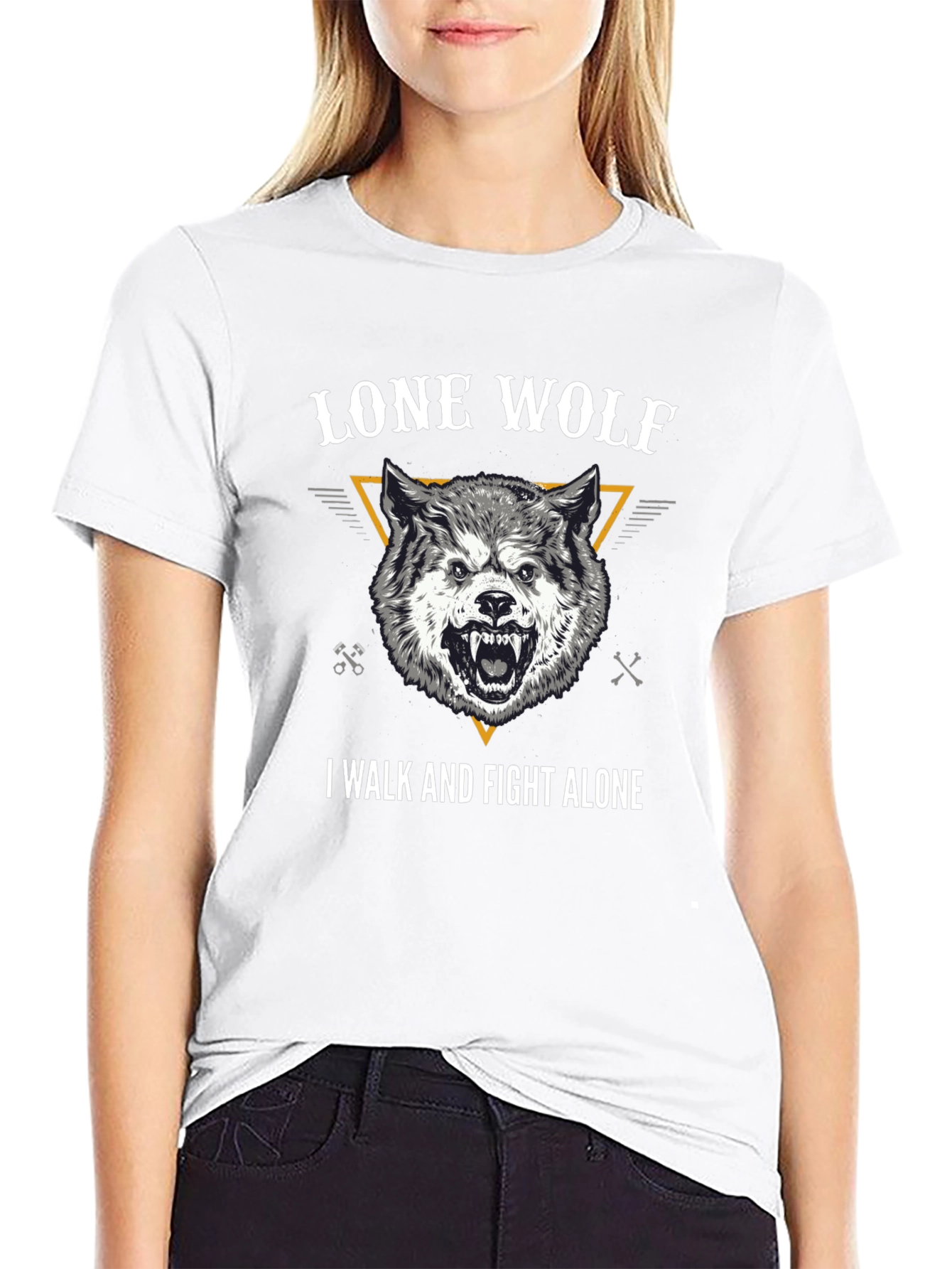 Lone Wolf Graphic Tee - Black Cotton T-Shirt