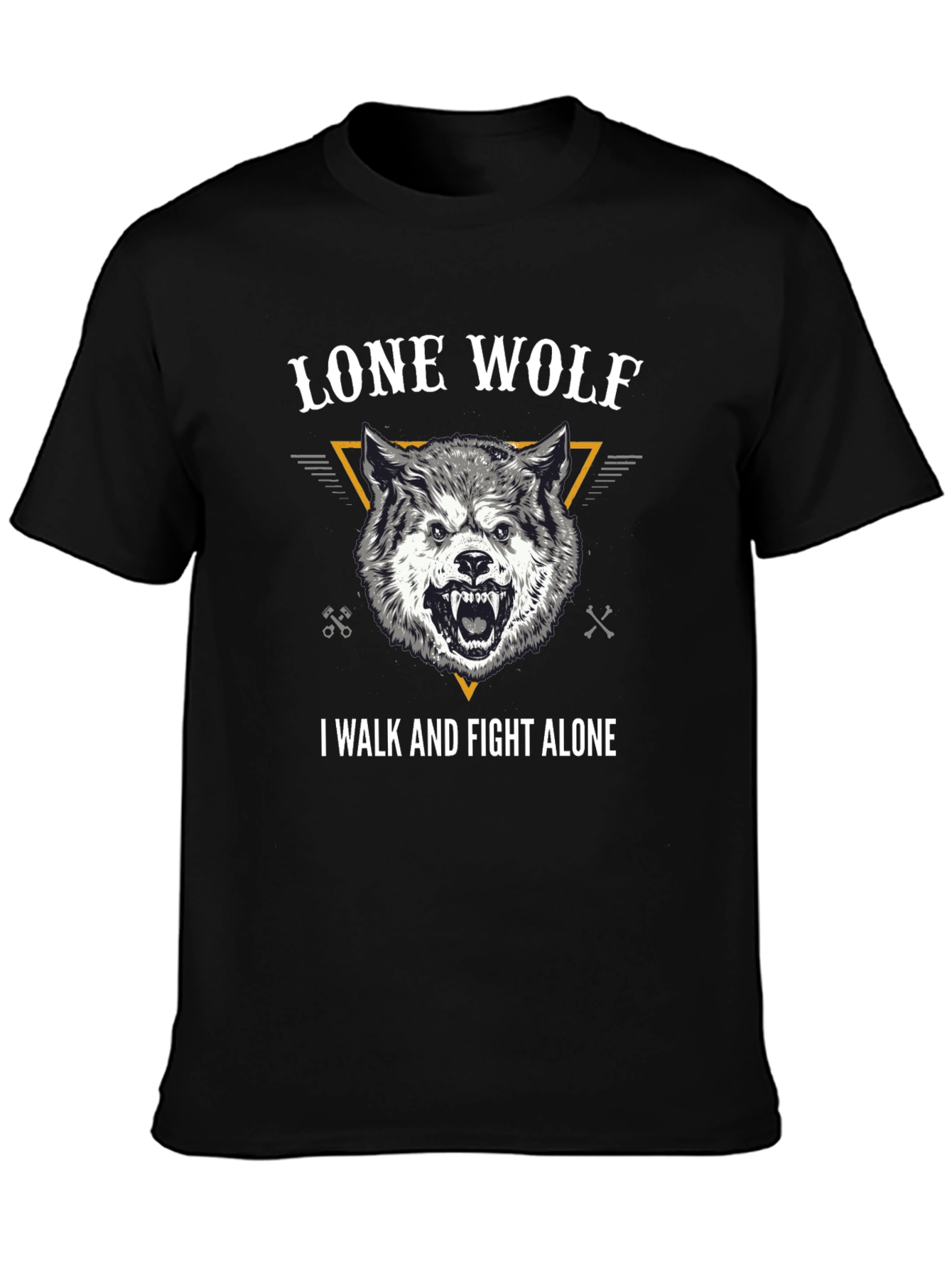 Lone Wolf Graphic Tee - Black Cotton T-Shirt