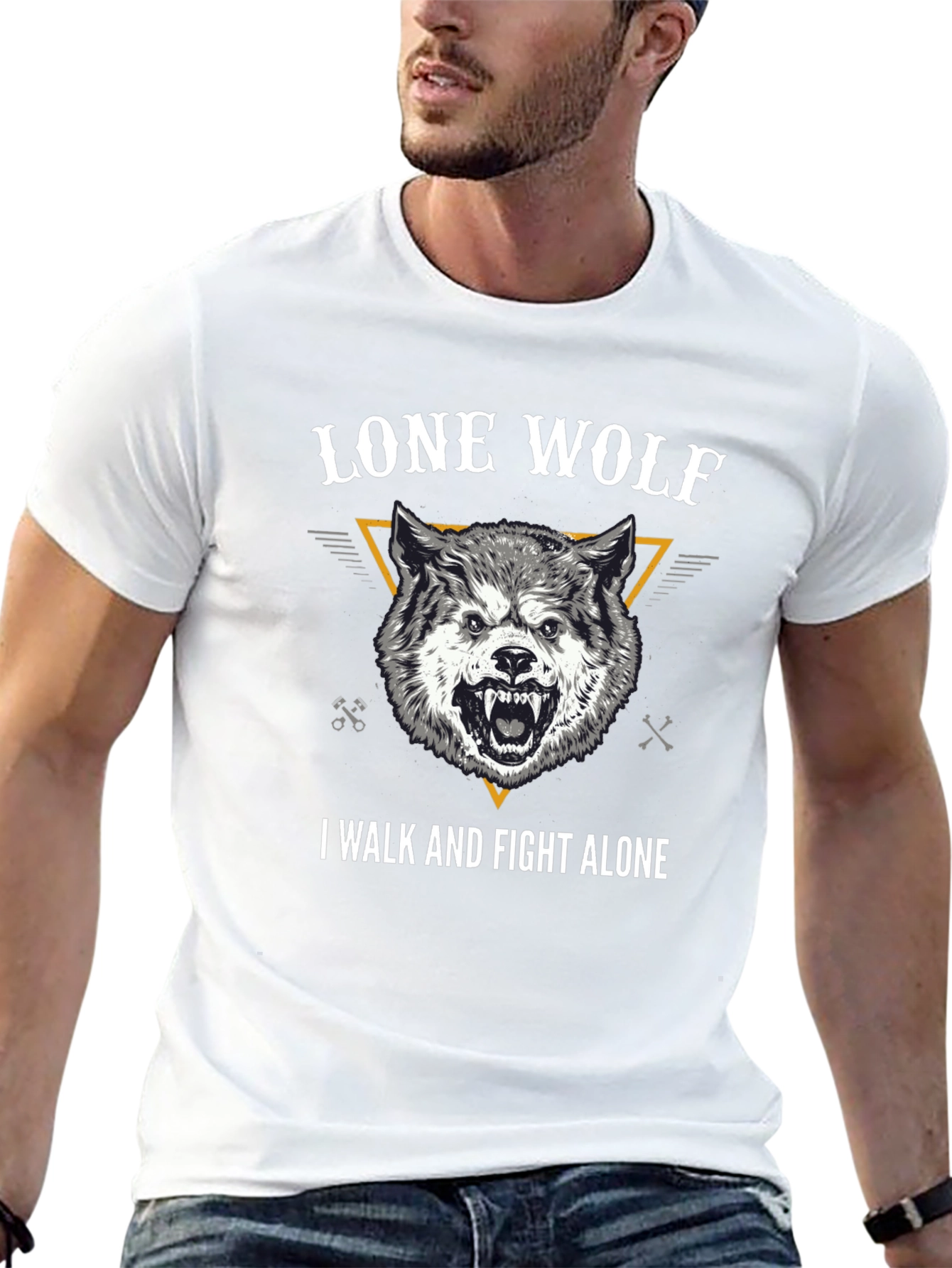 Lone Wolf Graphic Tee - Black Cotton T-Shirt