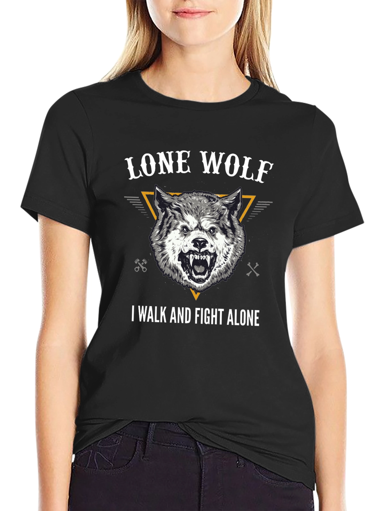 Lone Wolf Graphic Tee - Black Cotton T-Shirt