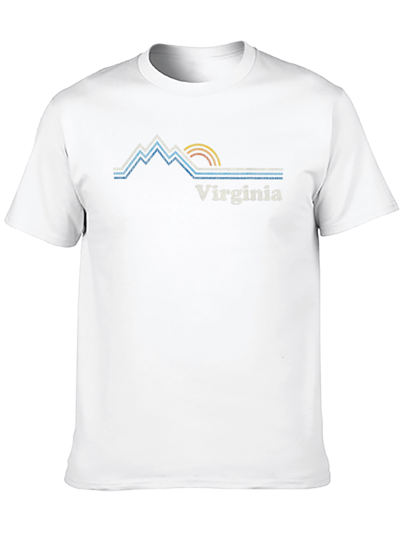 Virginia Graphic Tee - Mountain and Sunrise Design