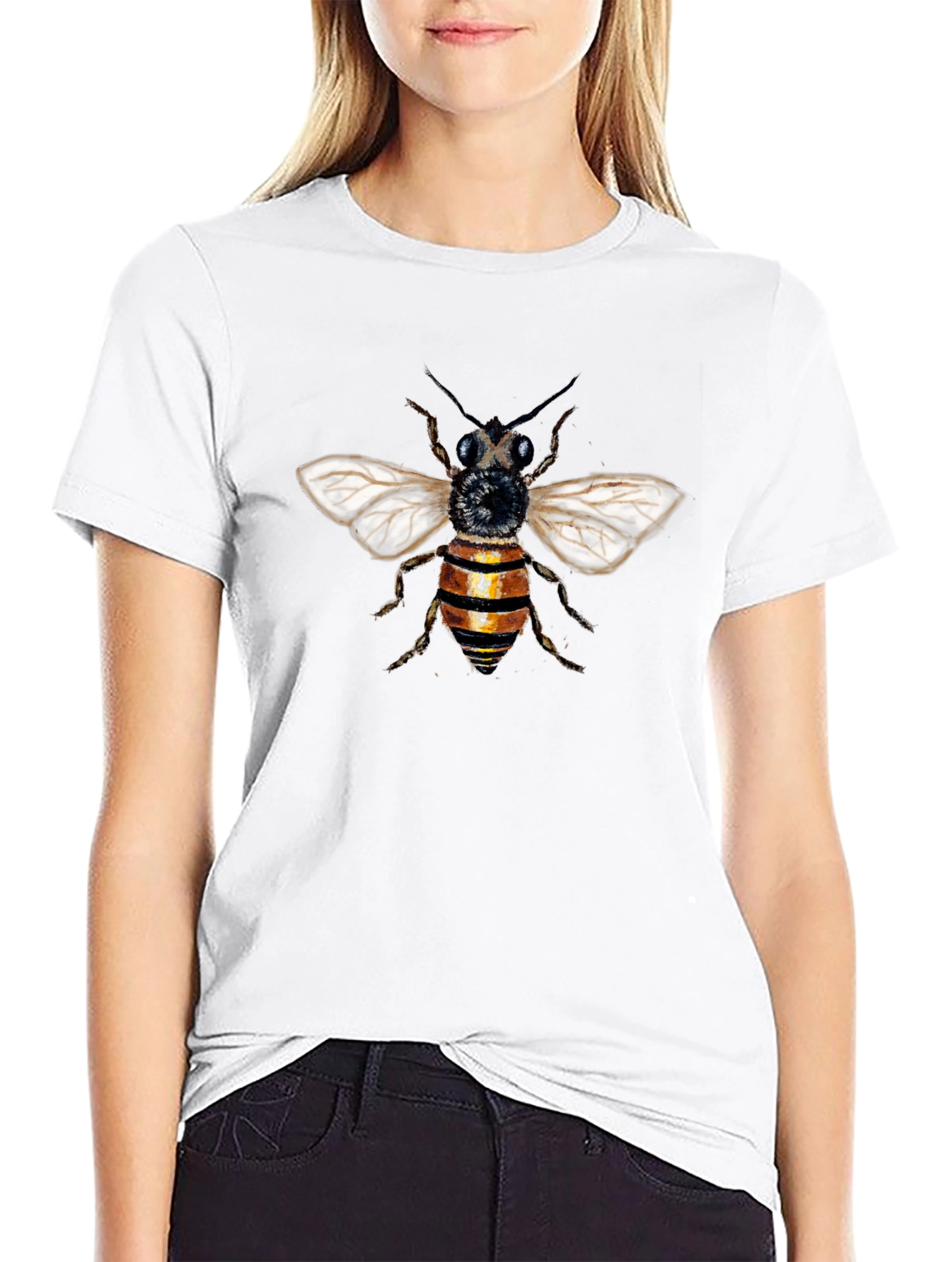 Bee Graphic T-Shirt - Black Cotton Blend