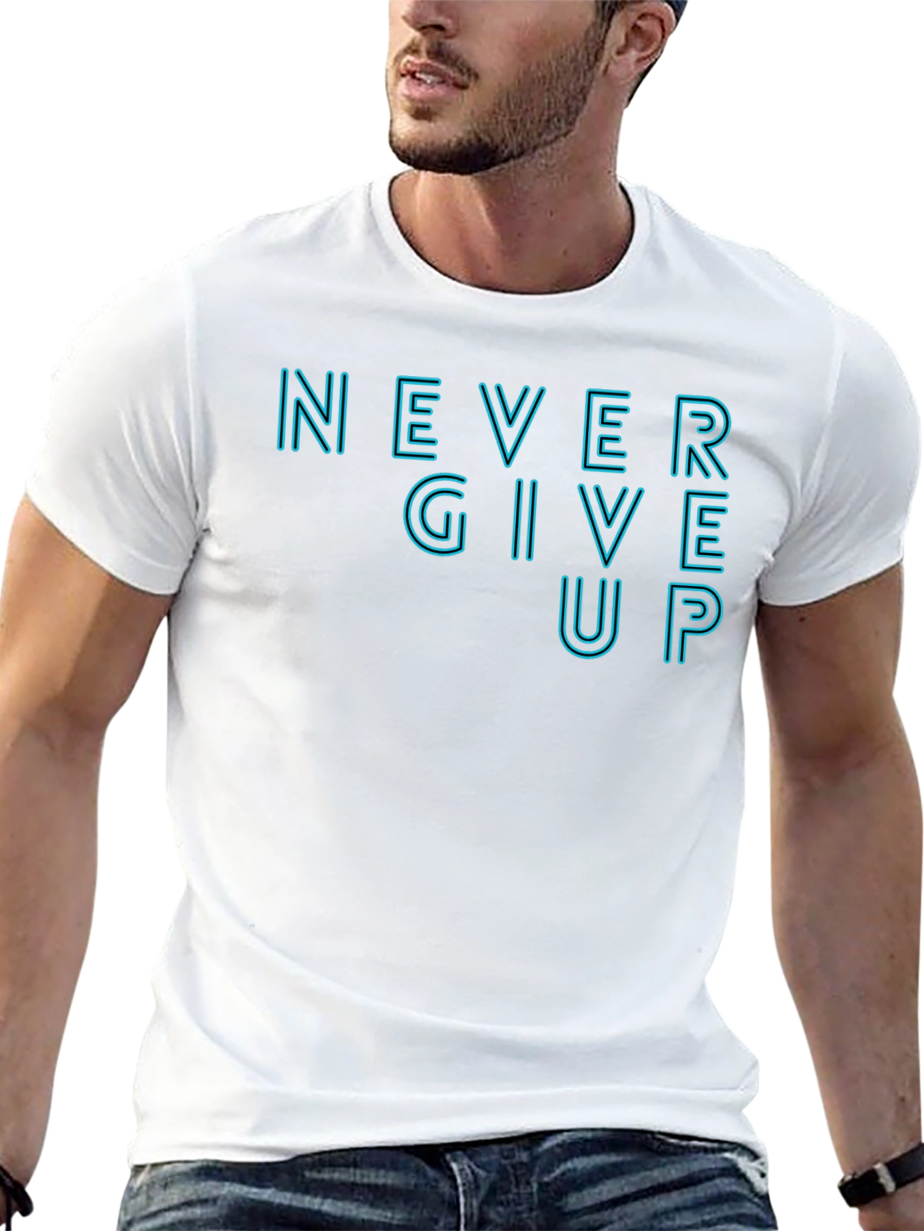 Motivational Never Give Up Graphic Tee