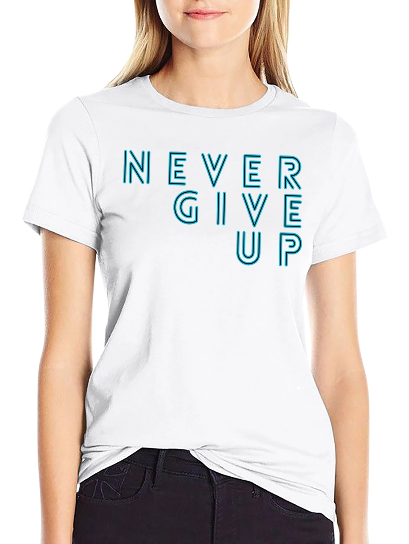 Motivational Never Give Up Graphic Tee