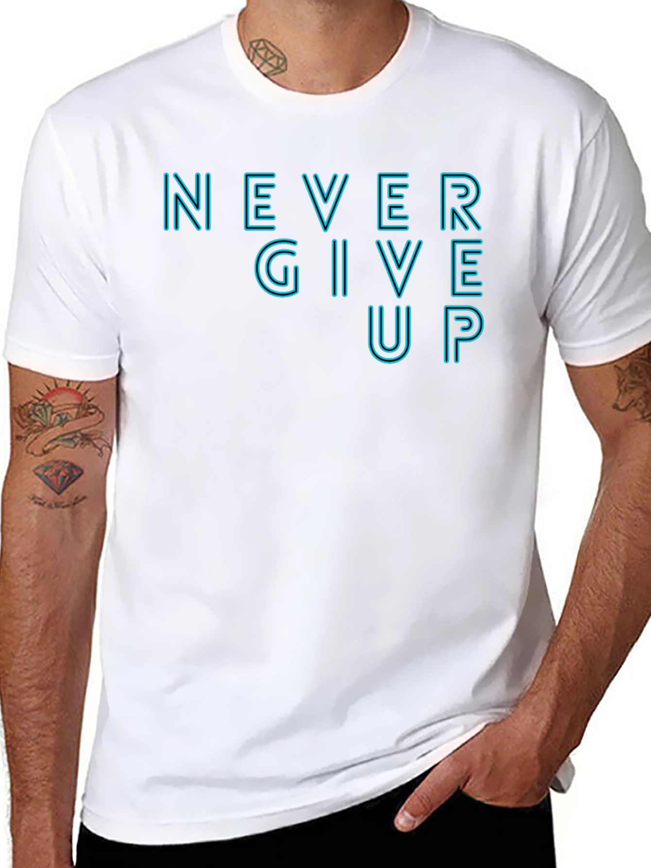 Motivational Never Give Up Graphic Tee