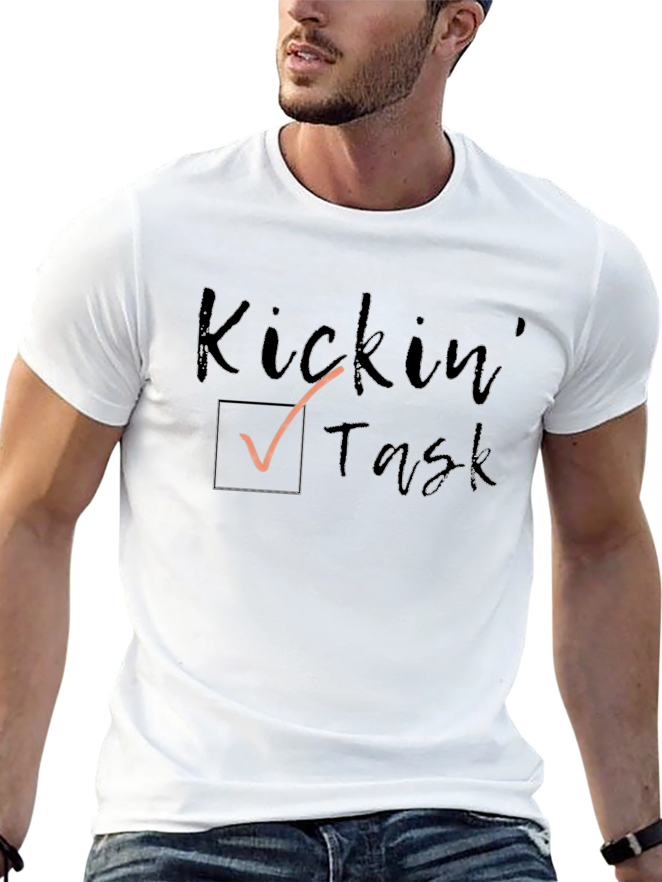 Kicking Task T-Shirt - Black Cotton Tee