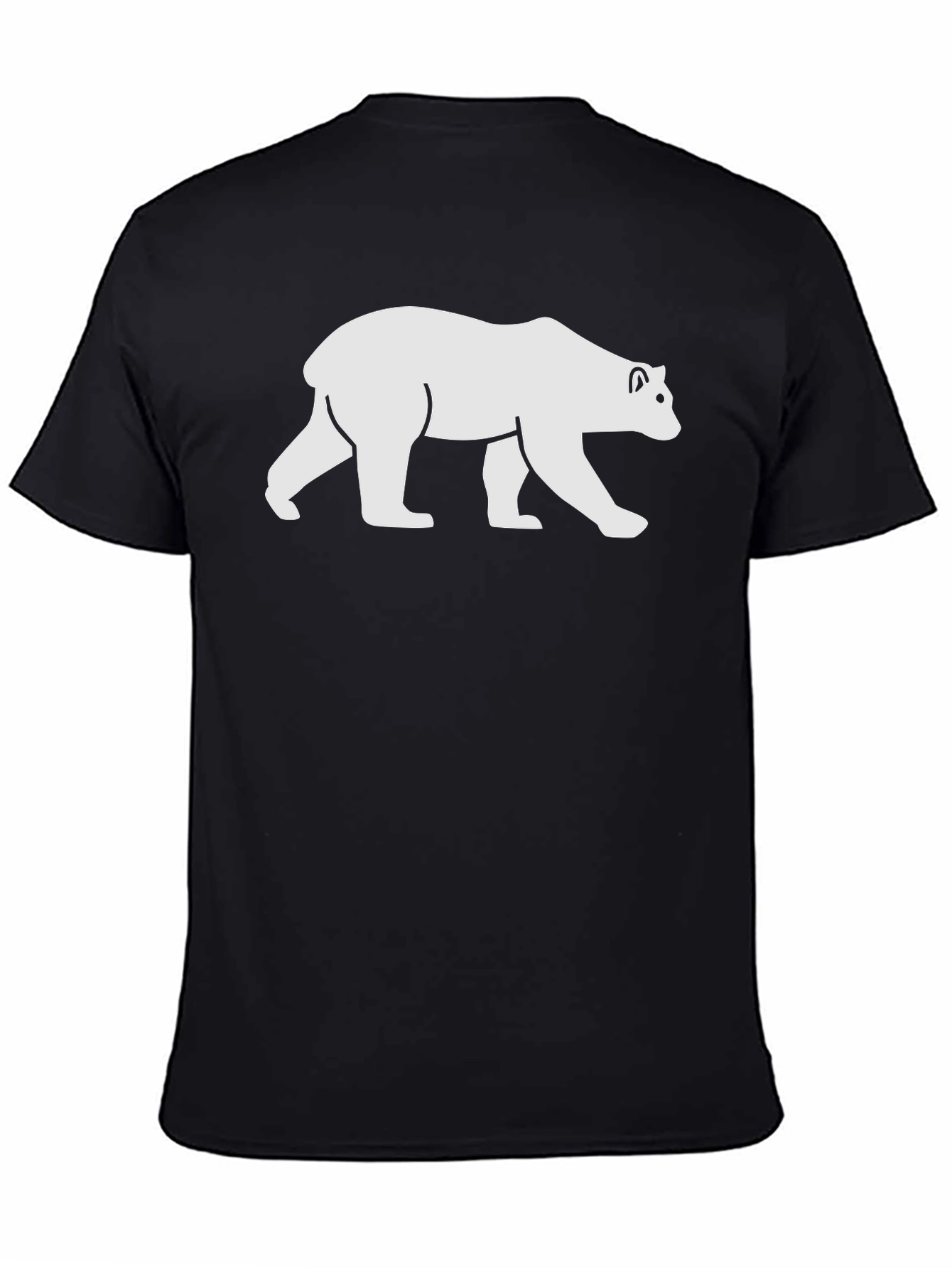 Black T-Shirt with White Bear Graphic