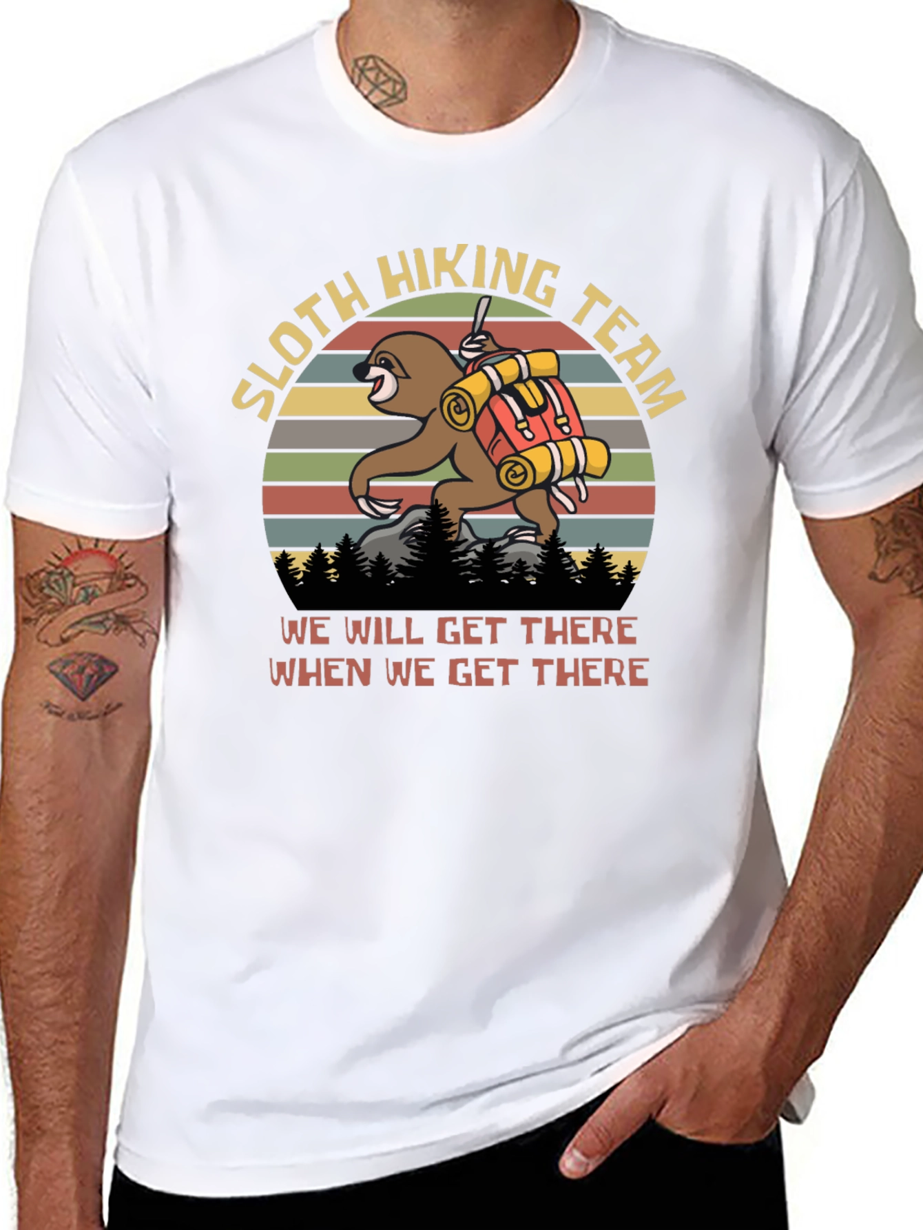 Sloth Hiking Team T-Shirt Funny Hiking Apparel