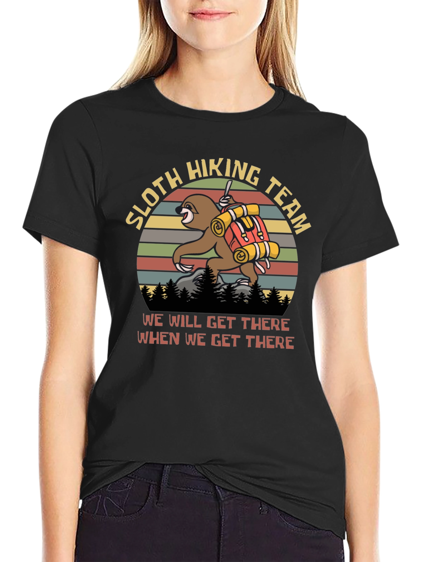 Sloth Hiking Team T-Shirt Funny Hiking Apparel