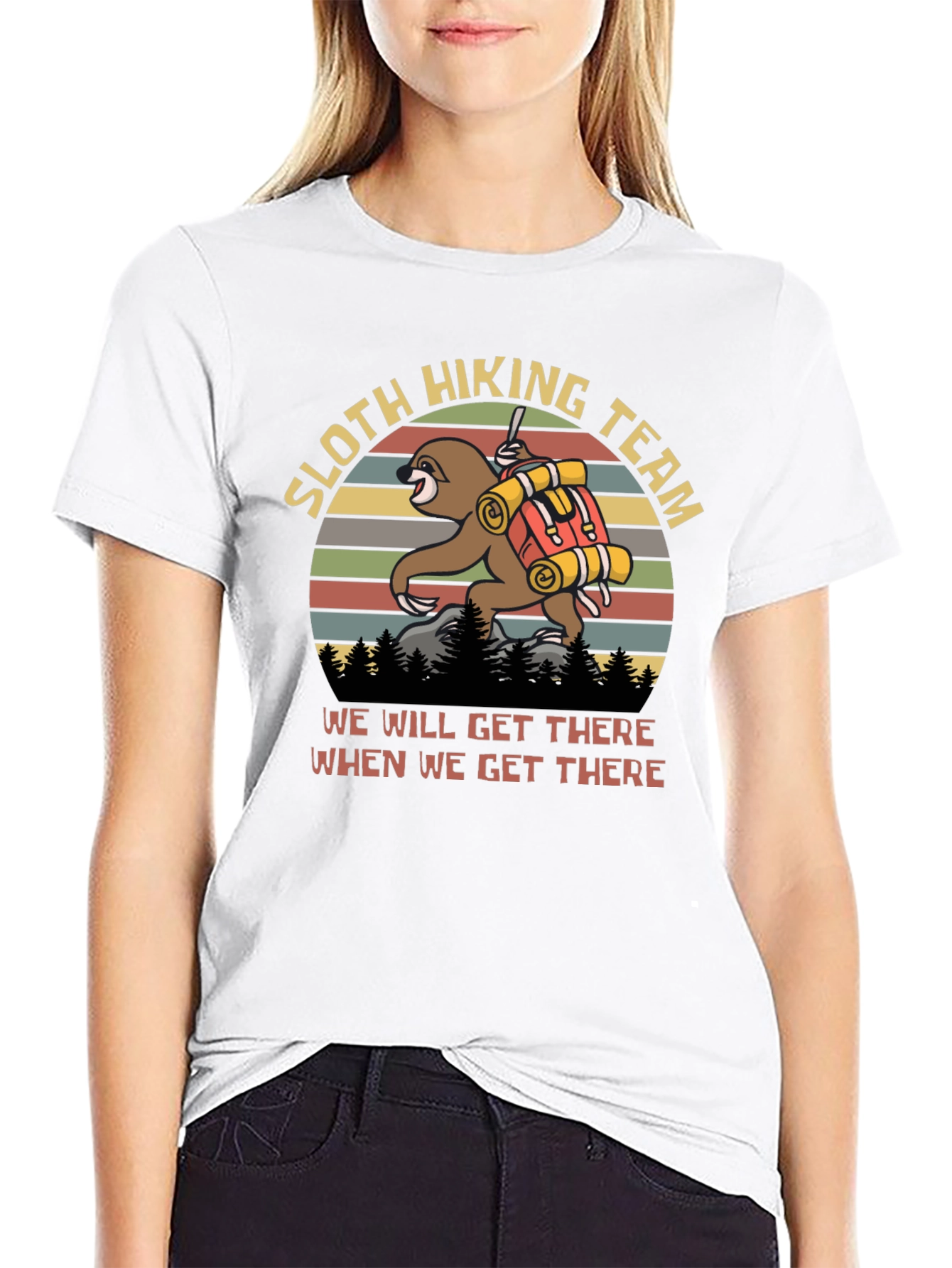 Sloth Hiking Team T-Shirt Funny Hiking Apparel