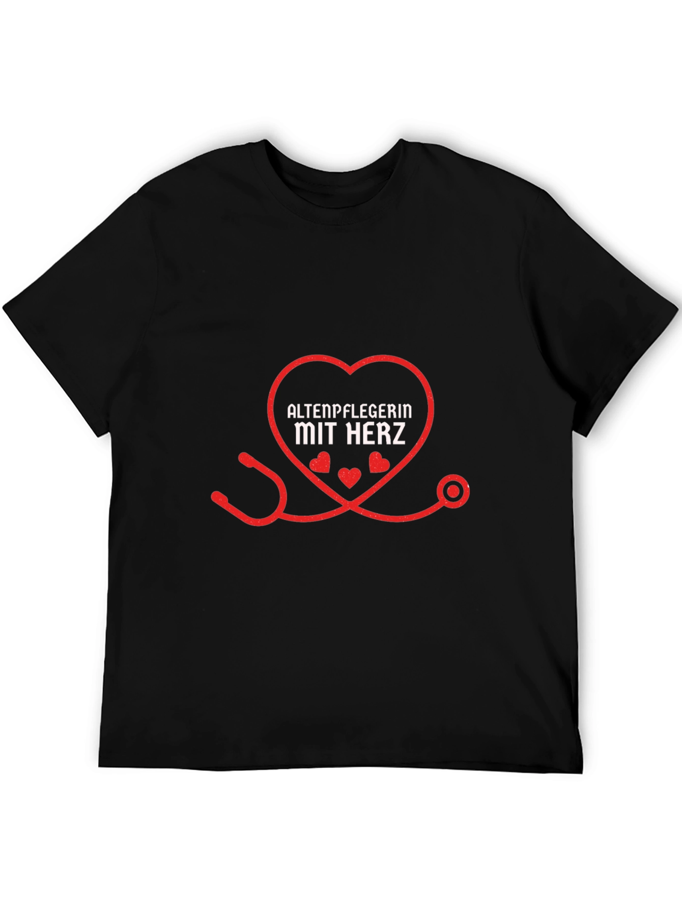 Caregiver with Heart Black T-Shirt