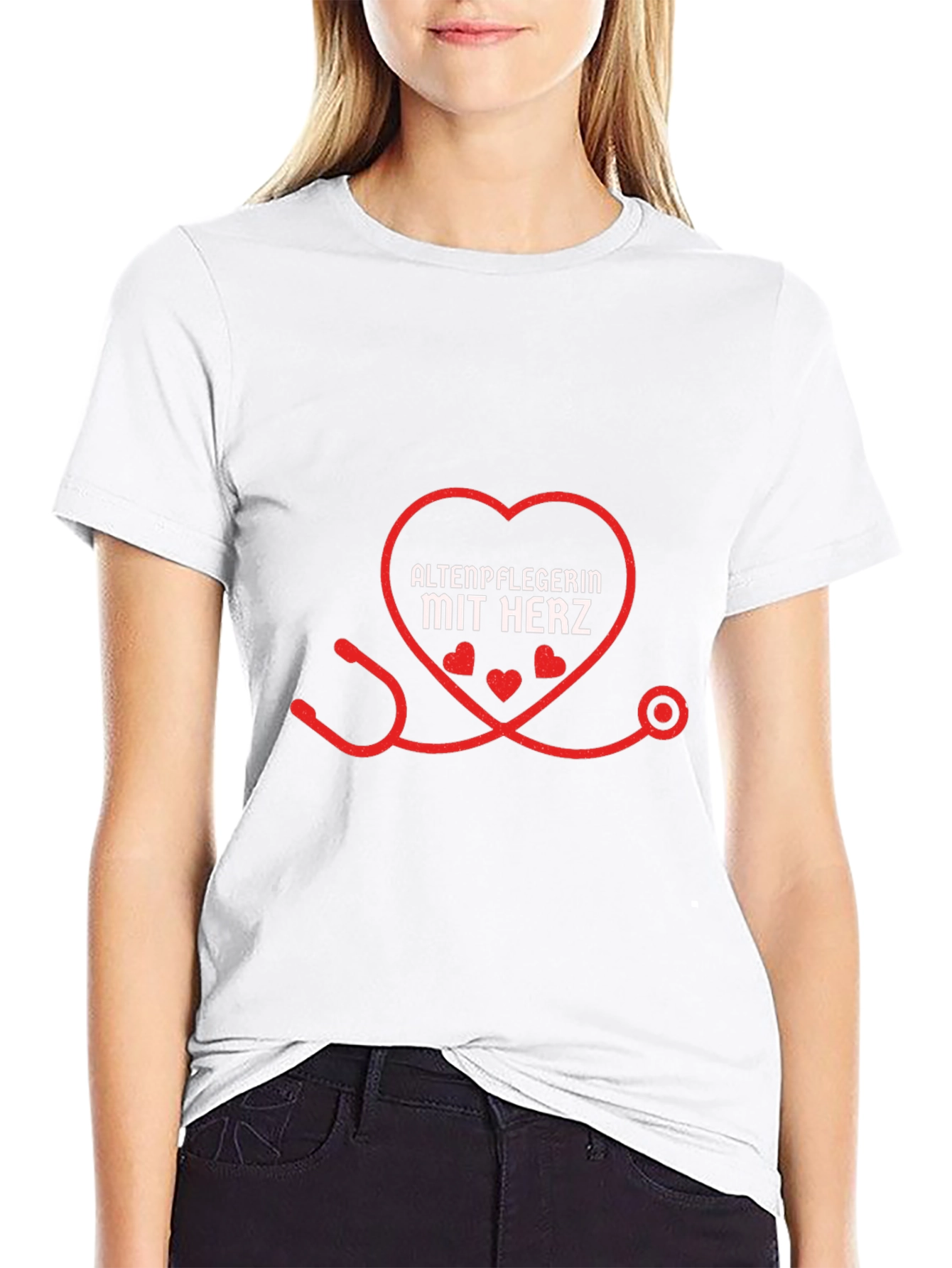 Caregiver with Heart Black T-Shirt
