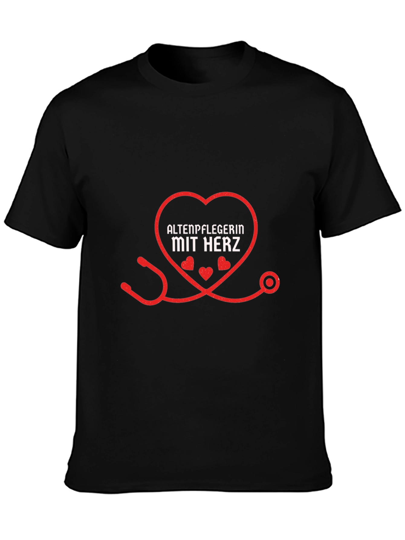 Caregiver with Heart Black T-Shirt