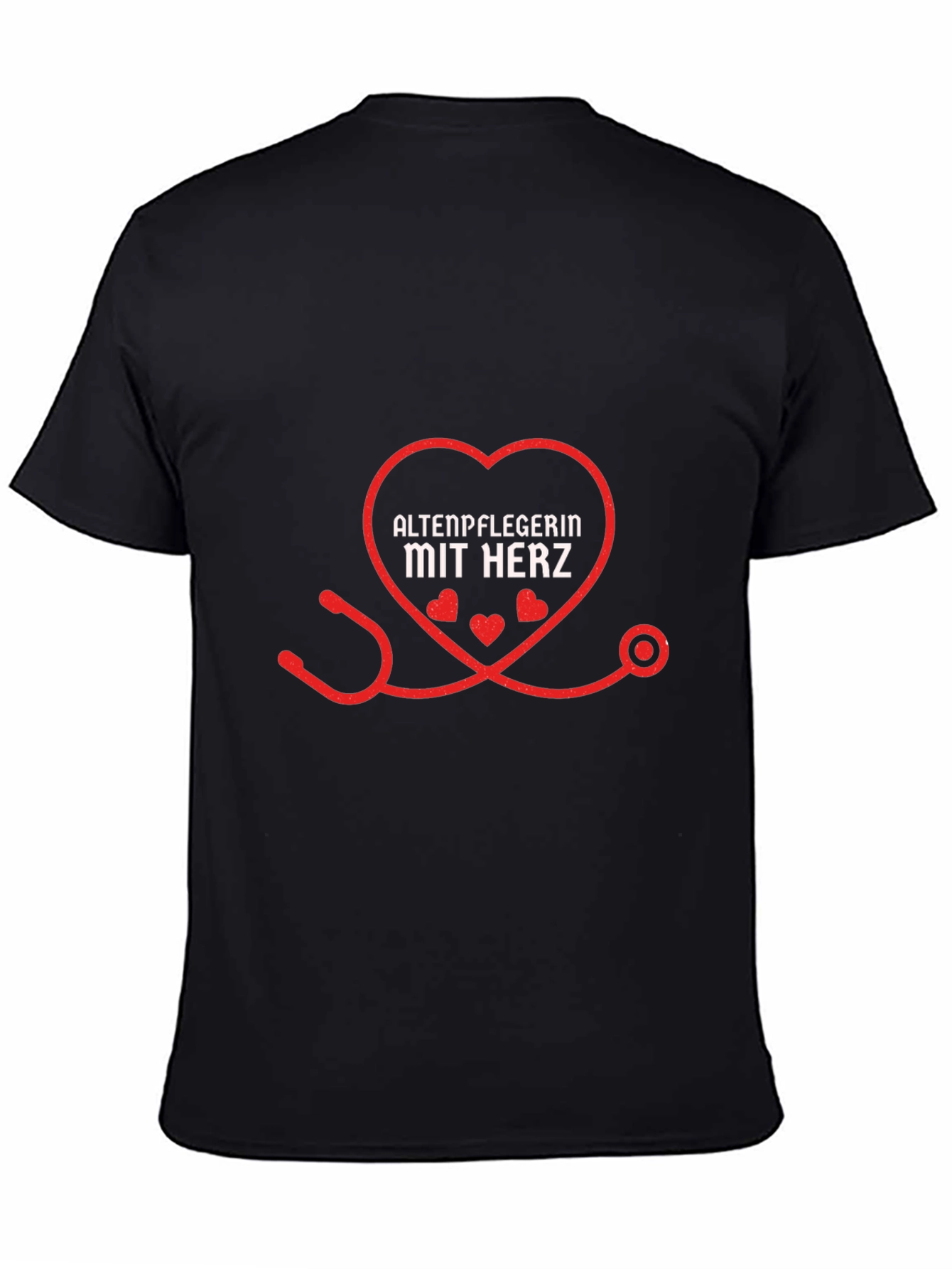 Caregiver with Heart Black T-Shirt