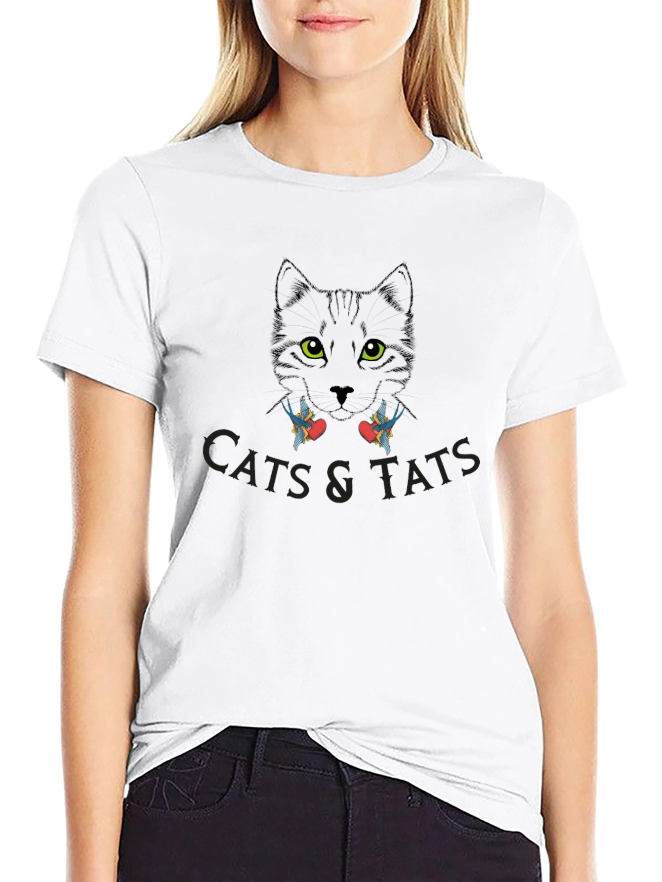Cats & Tats T-Shirt - Black Graphic Tee