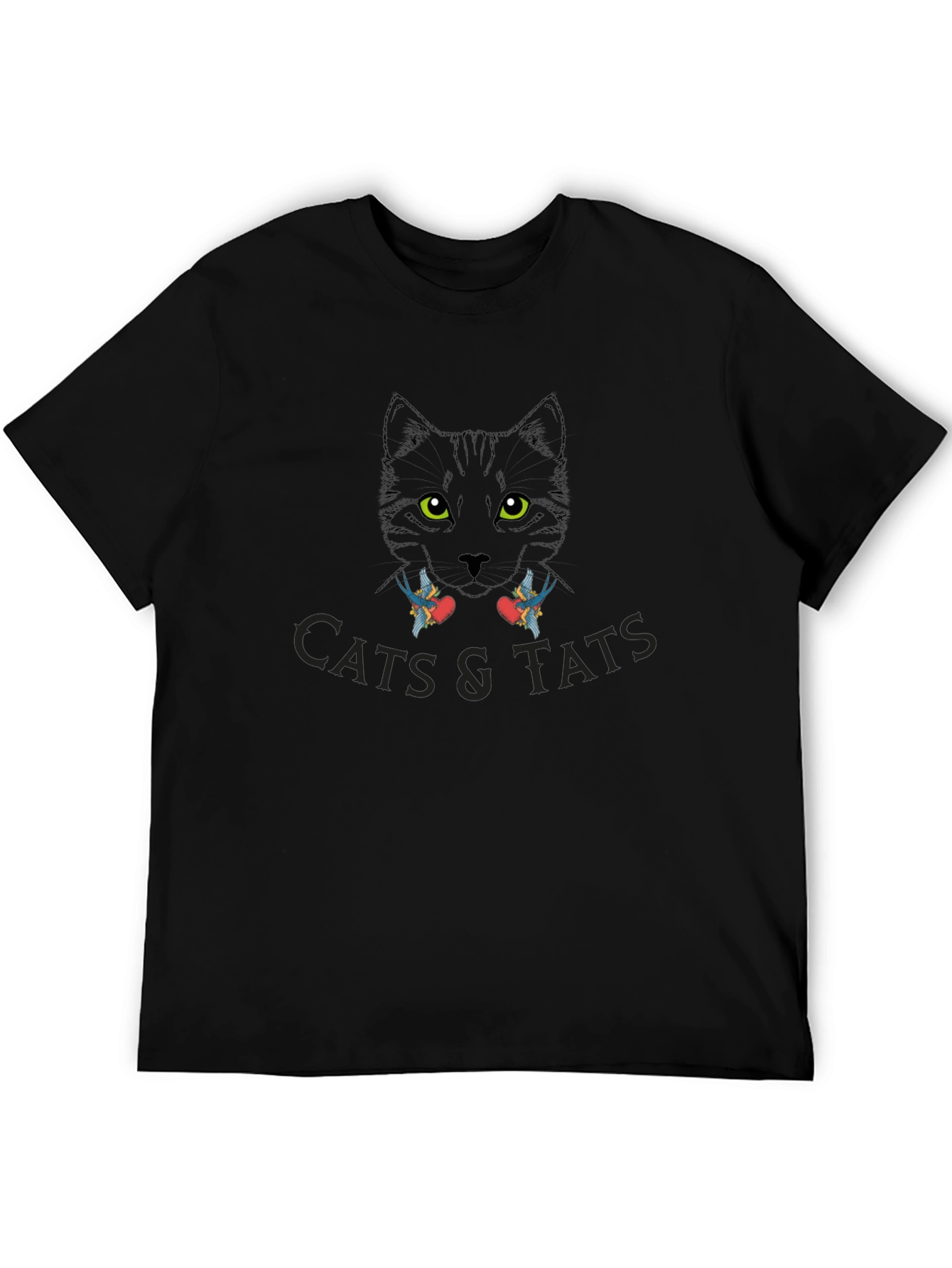 Cats & Tats T-Shirt - Black Graphic Tee