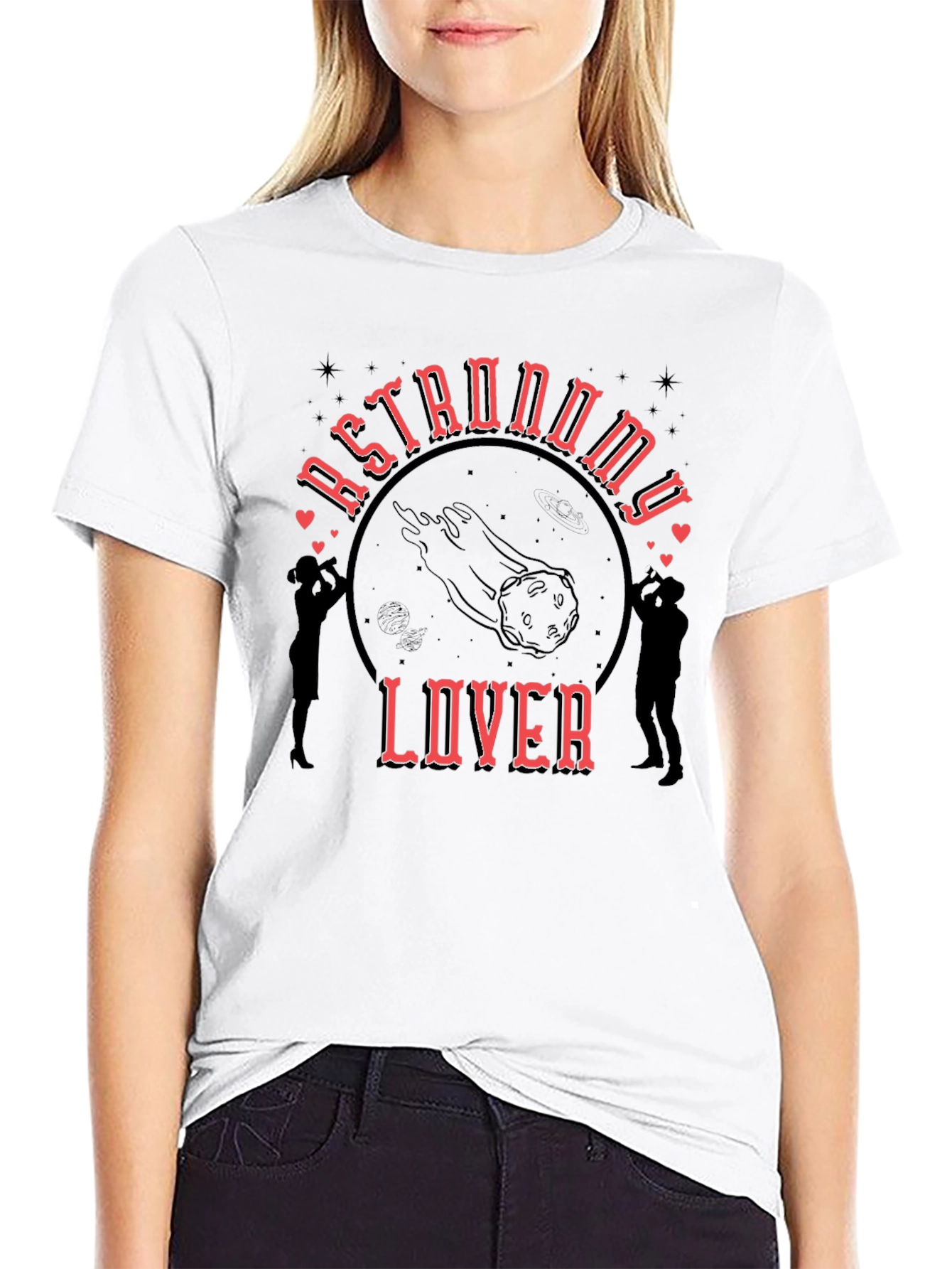 Astronomy Lover Graphic Tee - Black Cotton T-Shirt