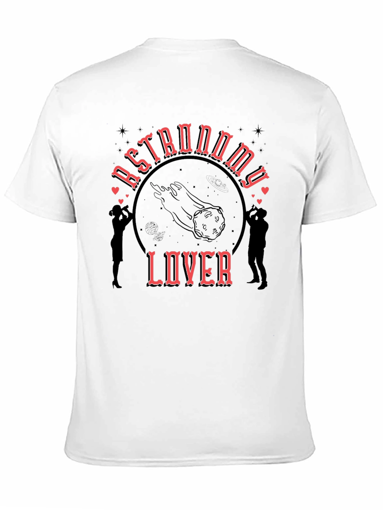 Astronomy Lover Graphic Tee - Black Cotton T-Shirt