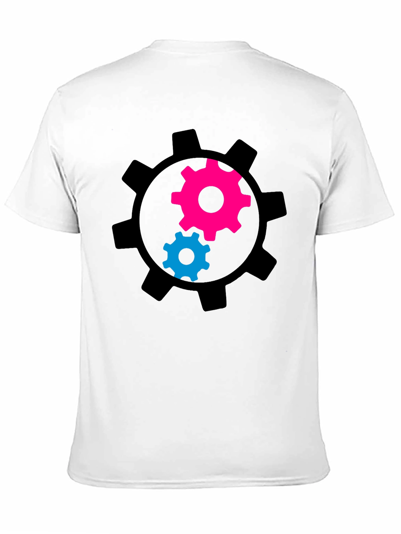 Gear Graphic Tee - Black Cotton Blend T-Shirt