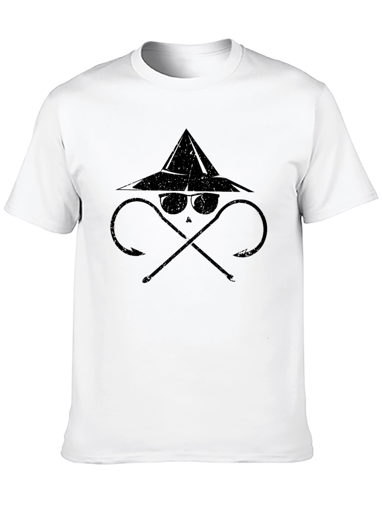 Cool Fisherman Hook & Hat Graphic T-Shirt