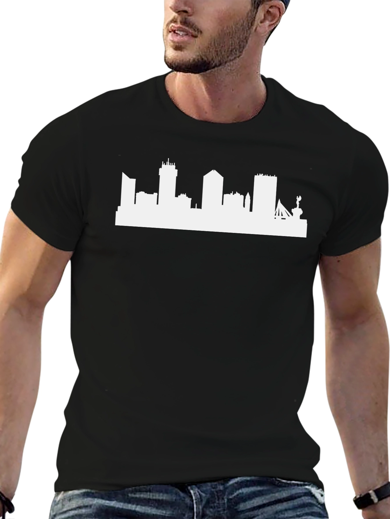 City Skyline Silhouette T-Shirt - Black