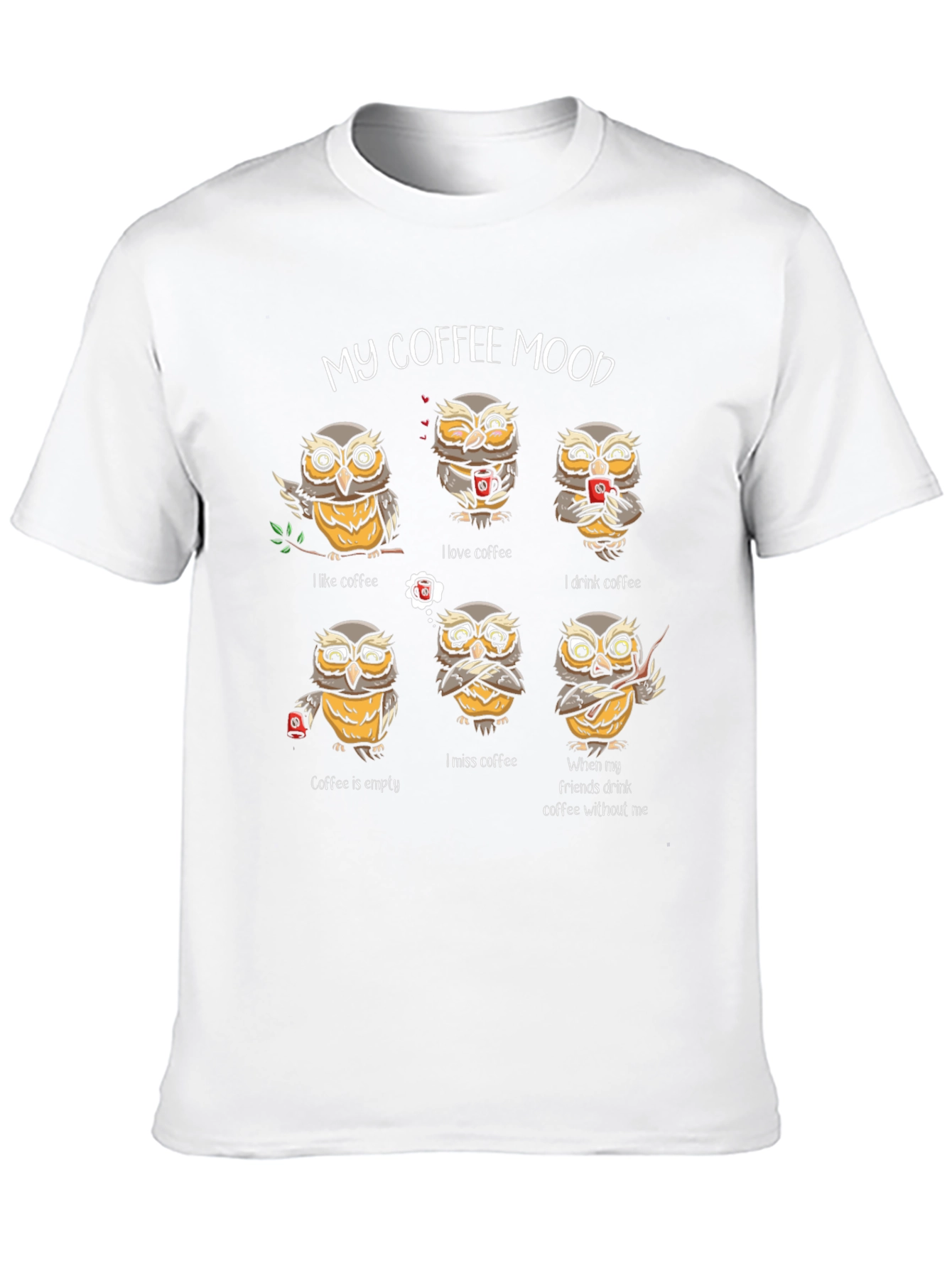 My Coffee Mood Owl Graphic T-Shirt