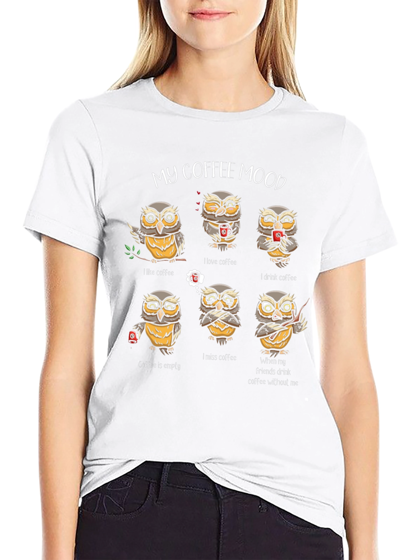 My Coffee Mood Owl Graphic T-Shirt