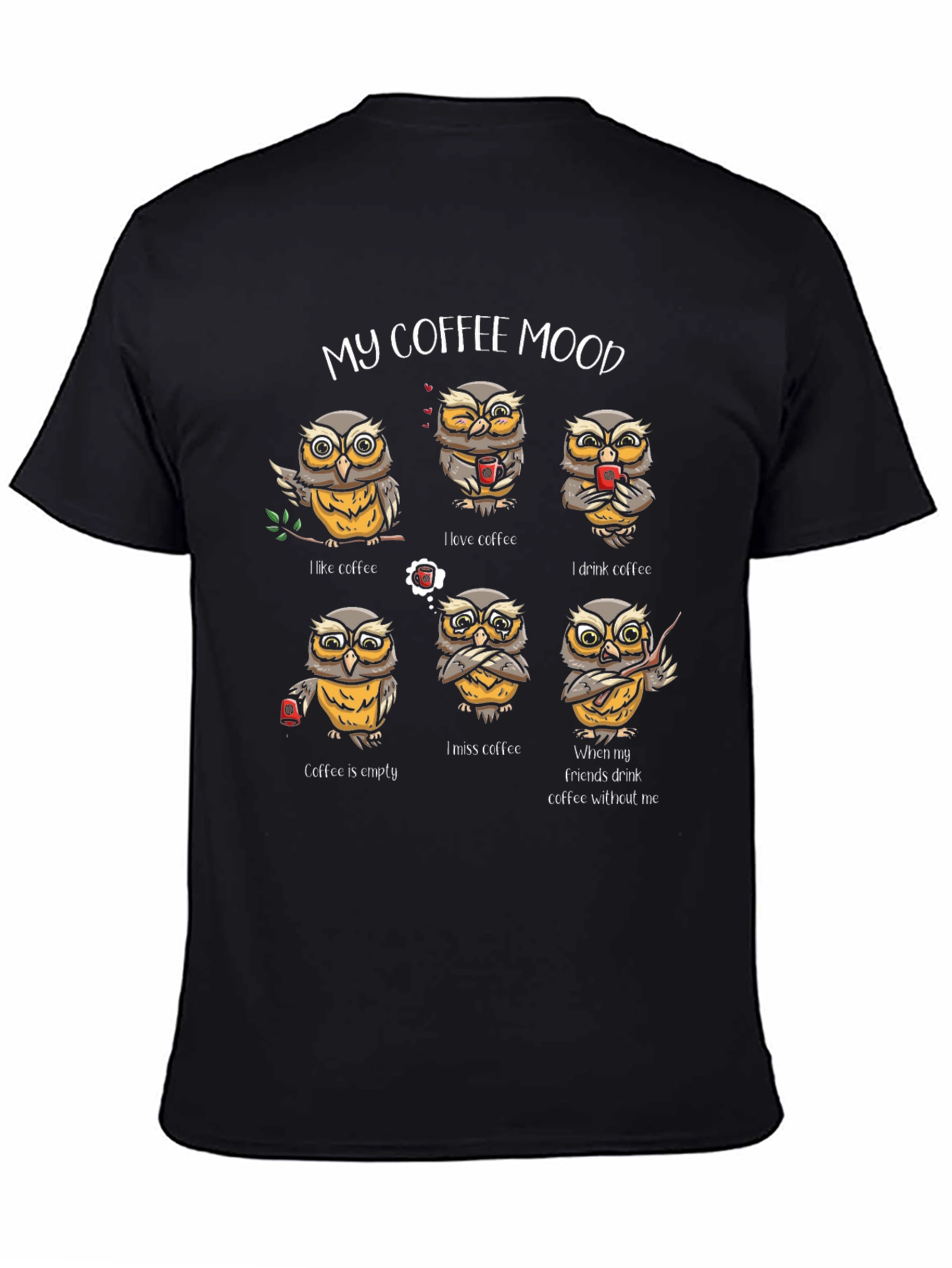 My Coffee Mood Owl Graphic T-Shirt