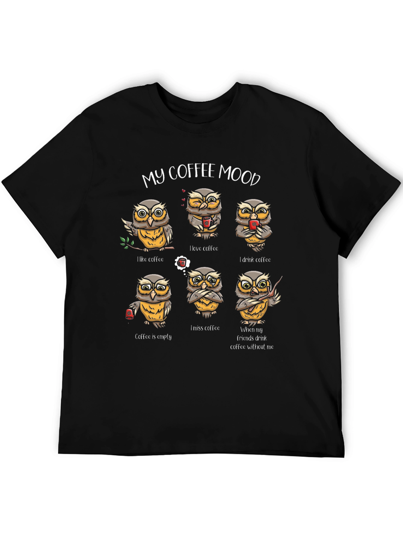 My Coffee Mood Owl Graphic T-Shirt