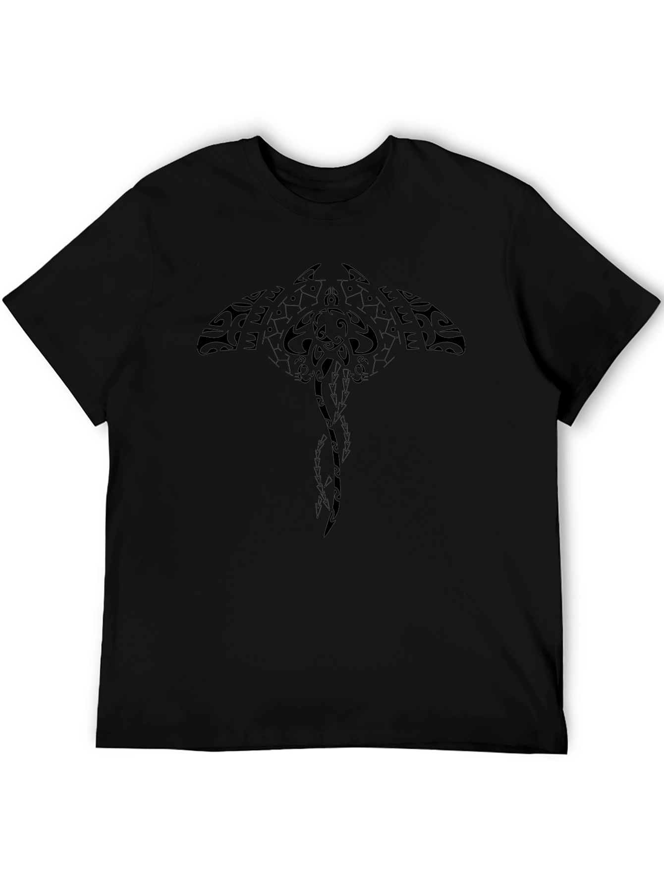 Tribal Ray Graphic T-Shirt - Black Cotton Tee