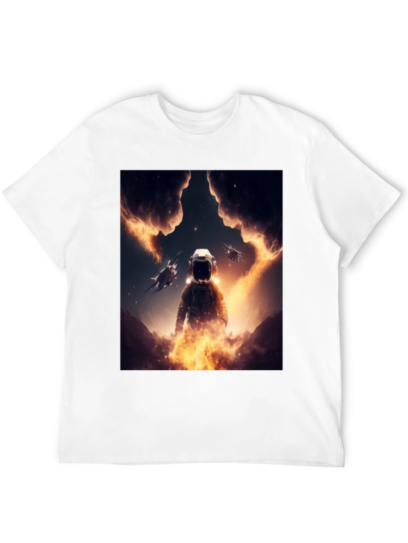 Astronaut Space T-Shirt - Black Cotton Blend
