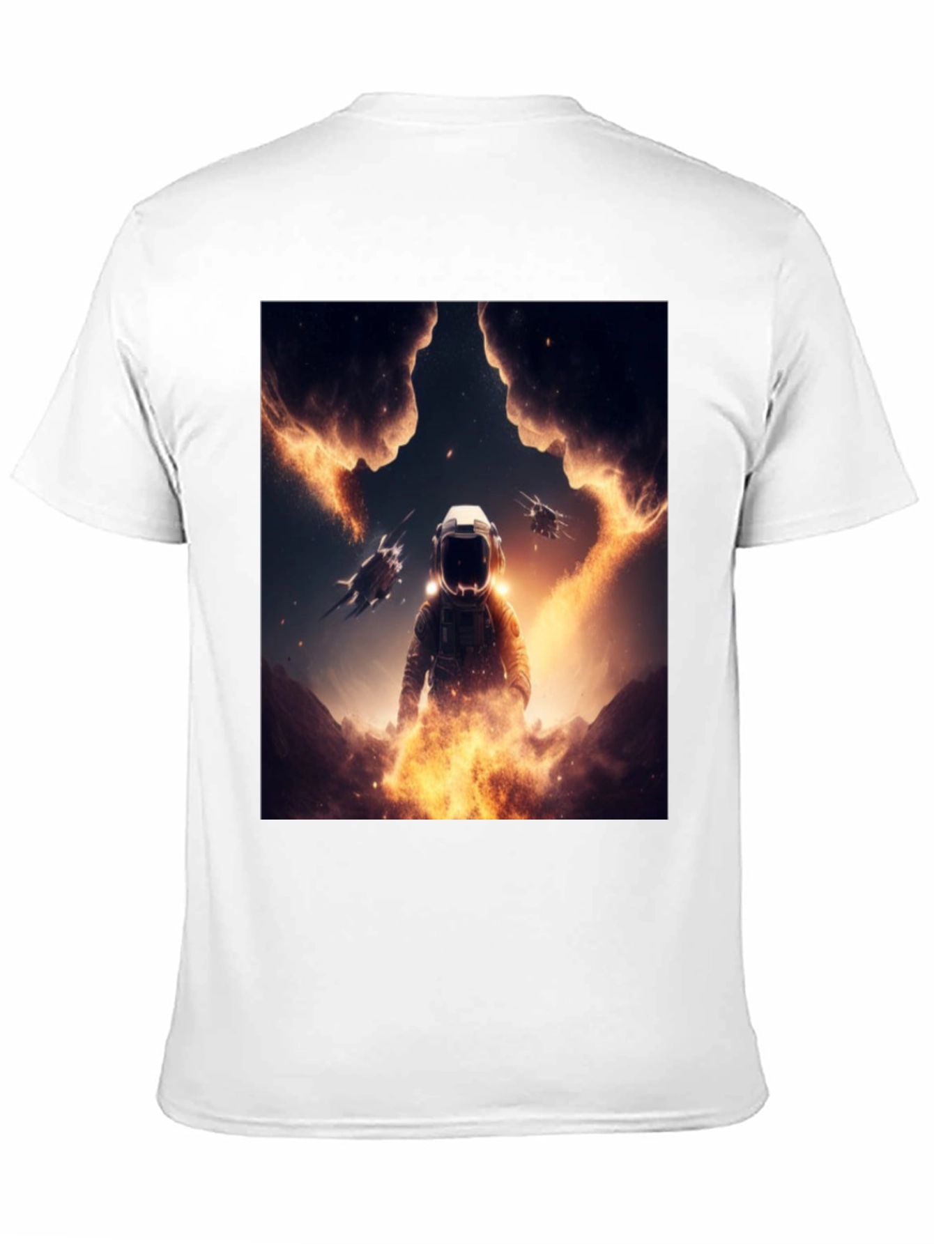 Astronaut Space T-Shirt - Black Cotton Blend