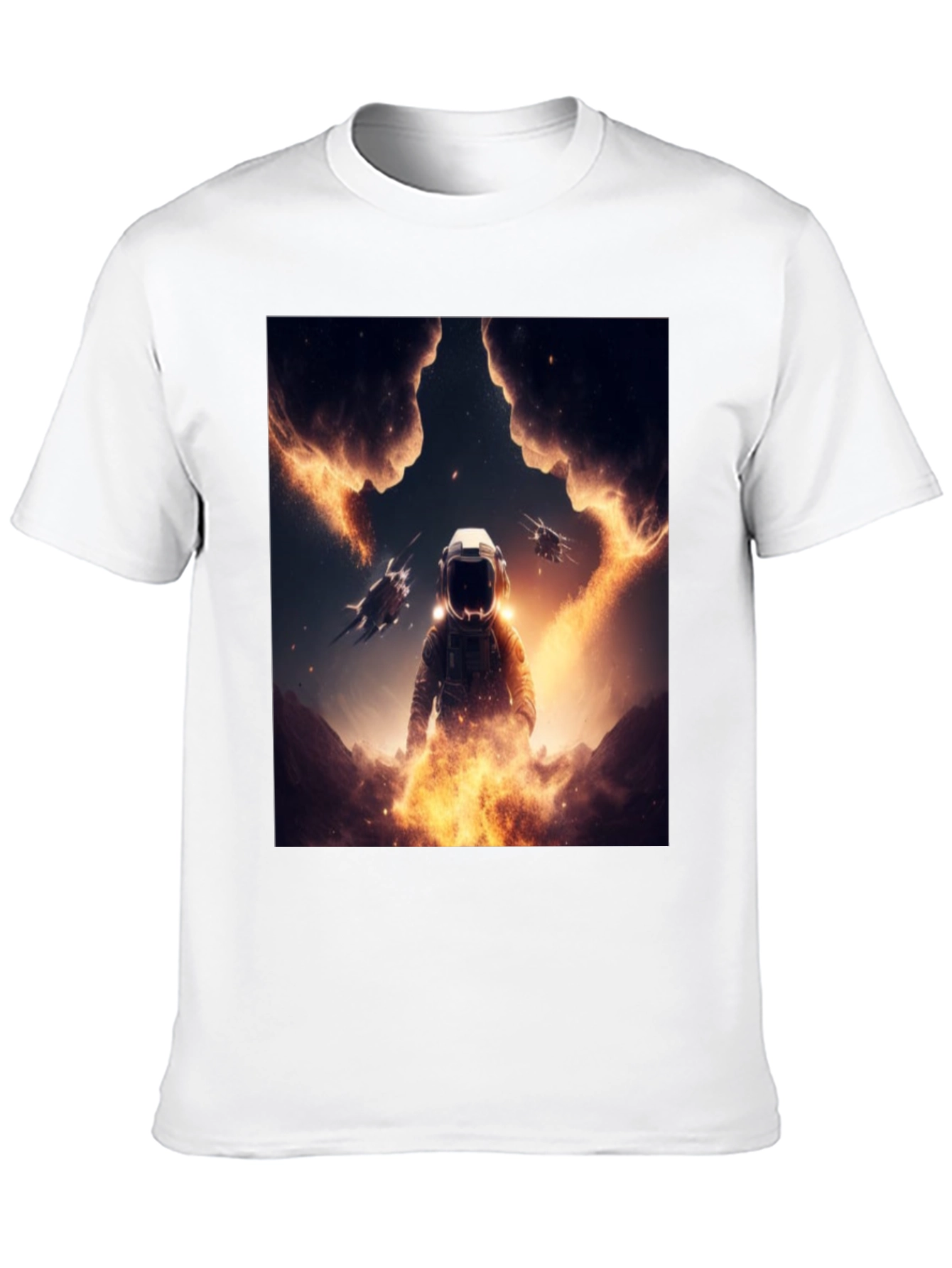 Astronaut Space T-Shirt - Black Cotton Blend