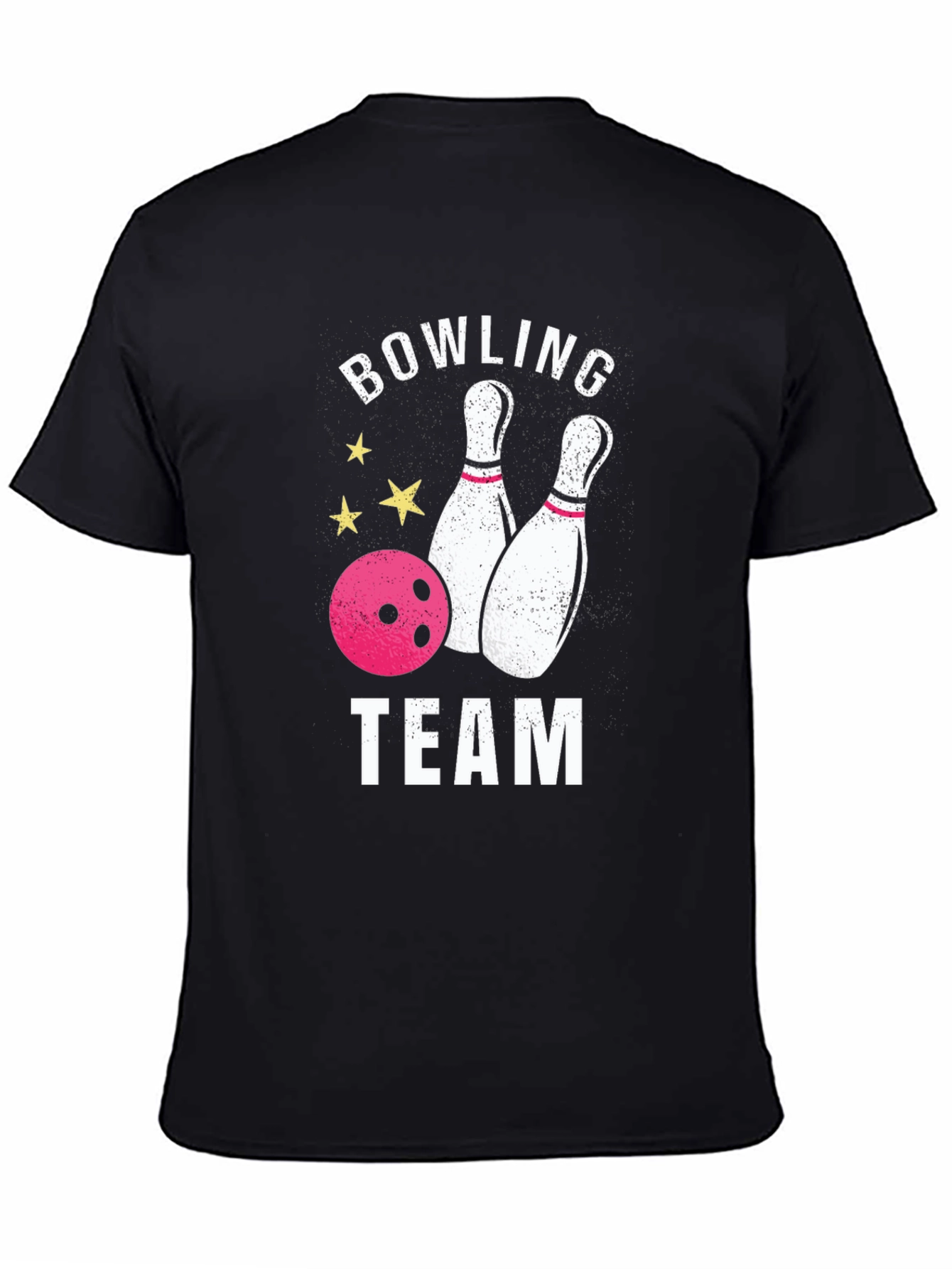 Bowling Team Graphic T-Shirt - Black