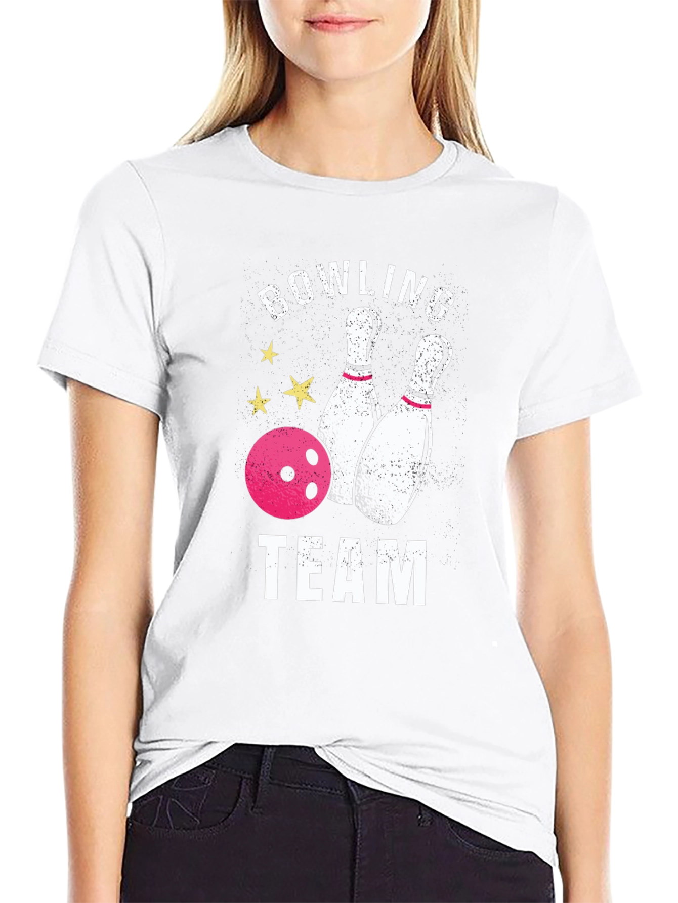 Bowling Team Graphic T-Shirt - Black