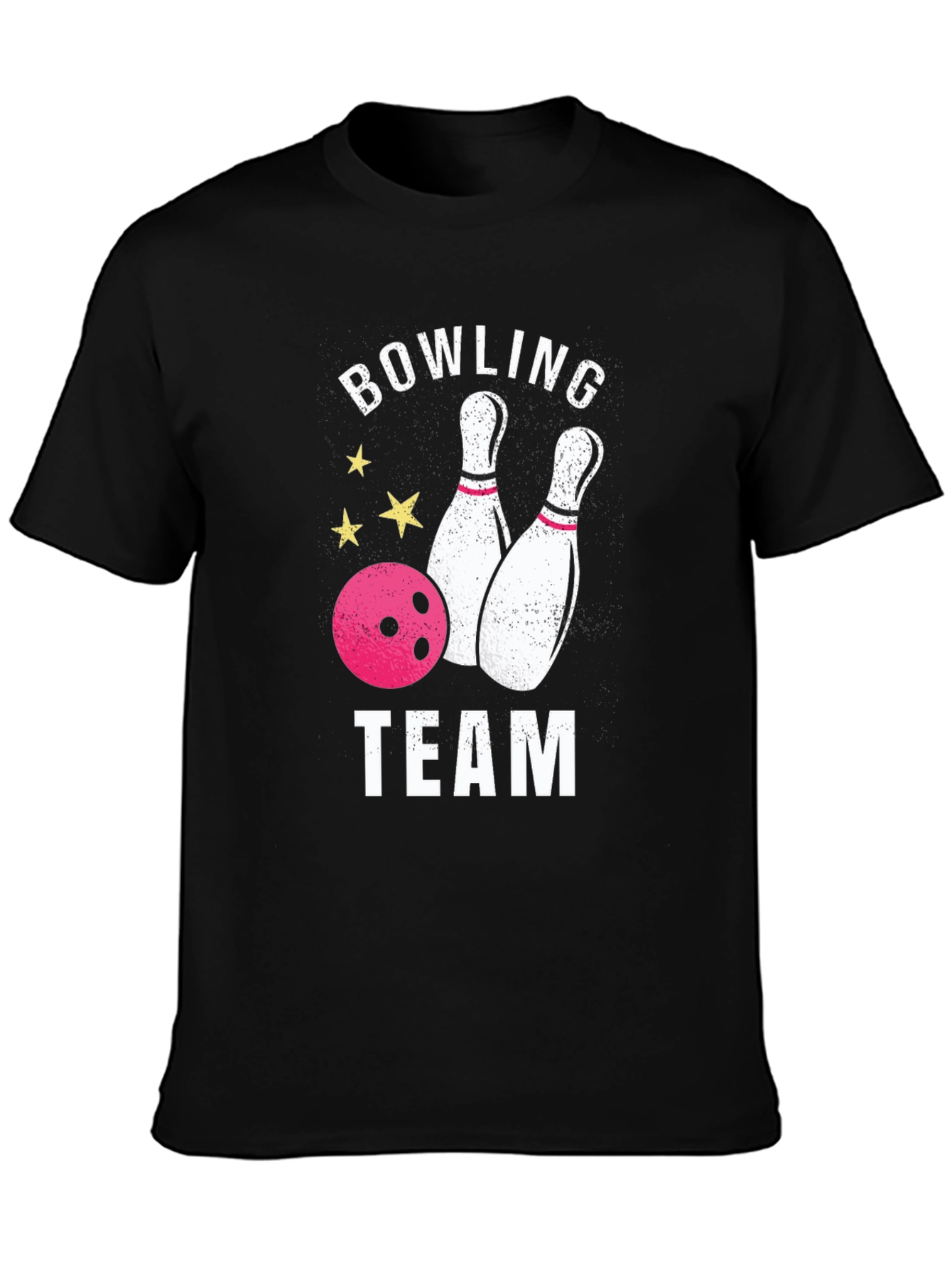 Bowling Team Graphic T-Shirt - Black