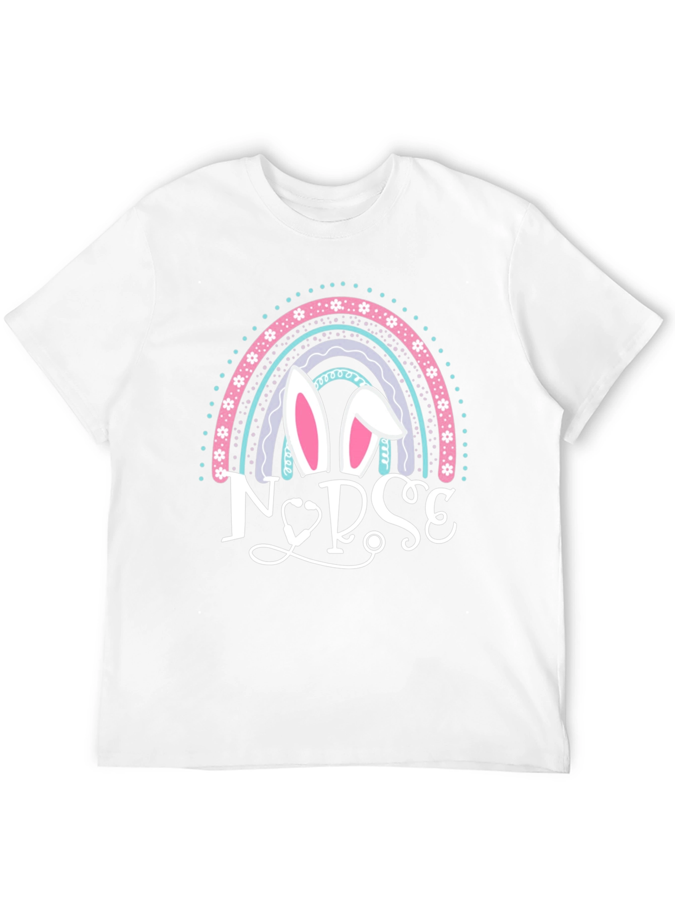 Nurse Easter Bunny Rainbow T-Shirt