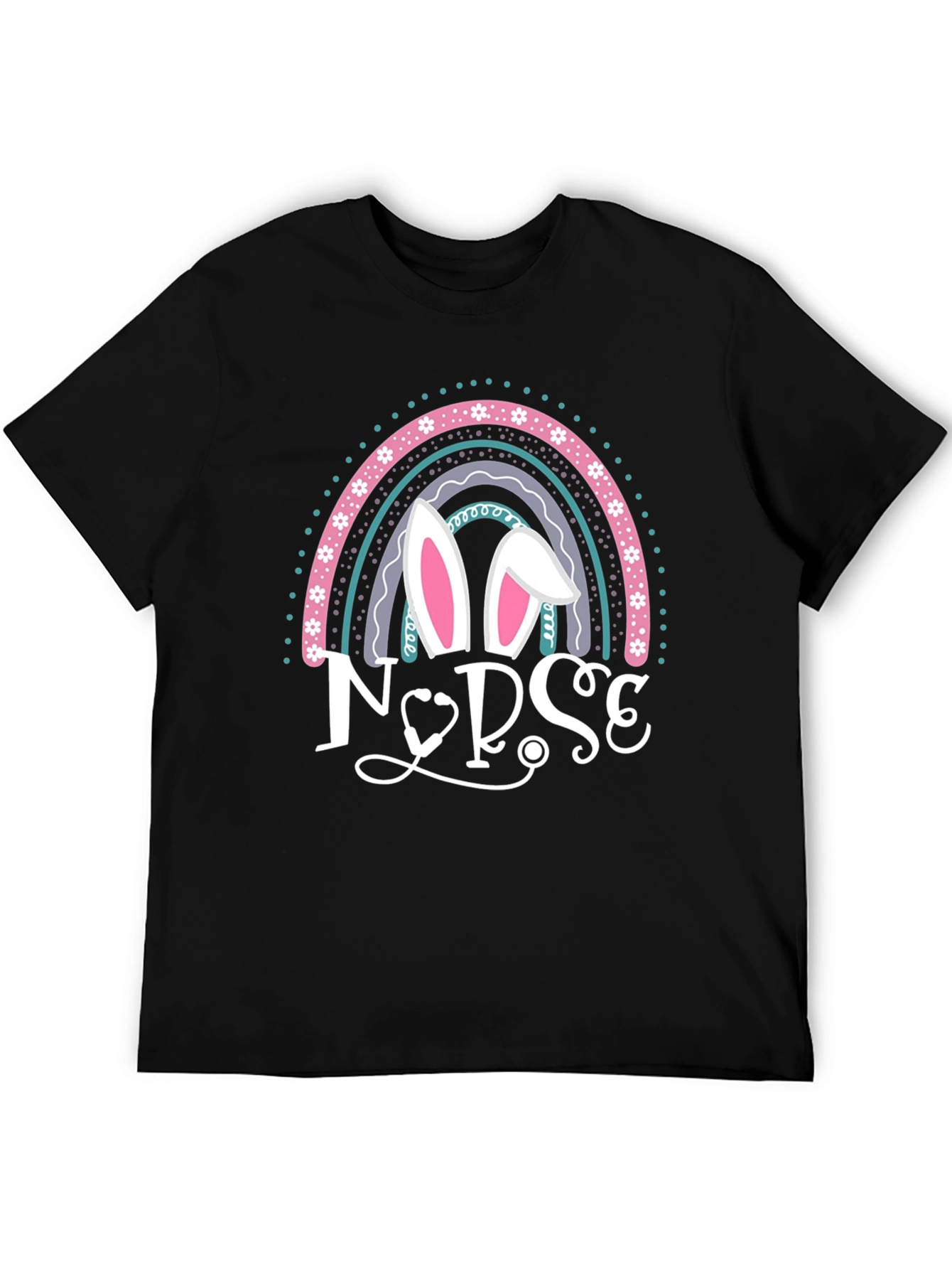 Nurse Easter Bunny Rainbow T-Shirt