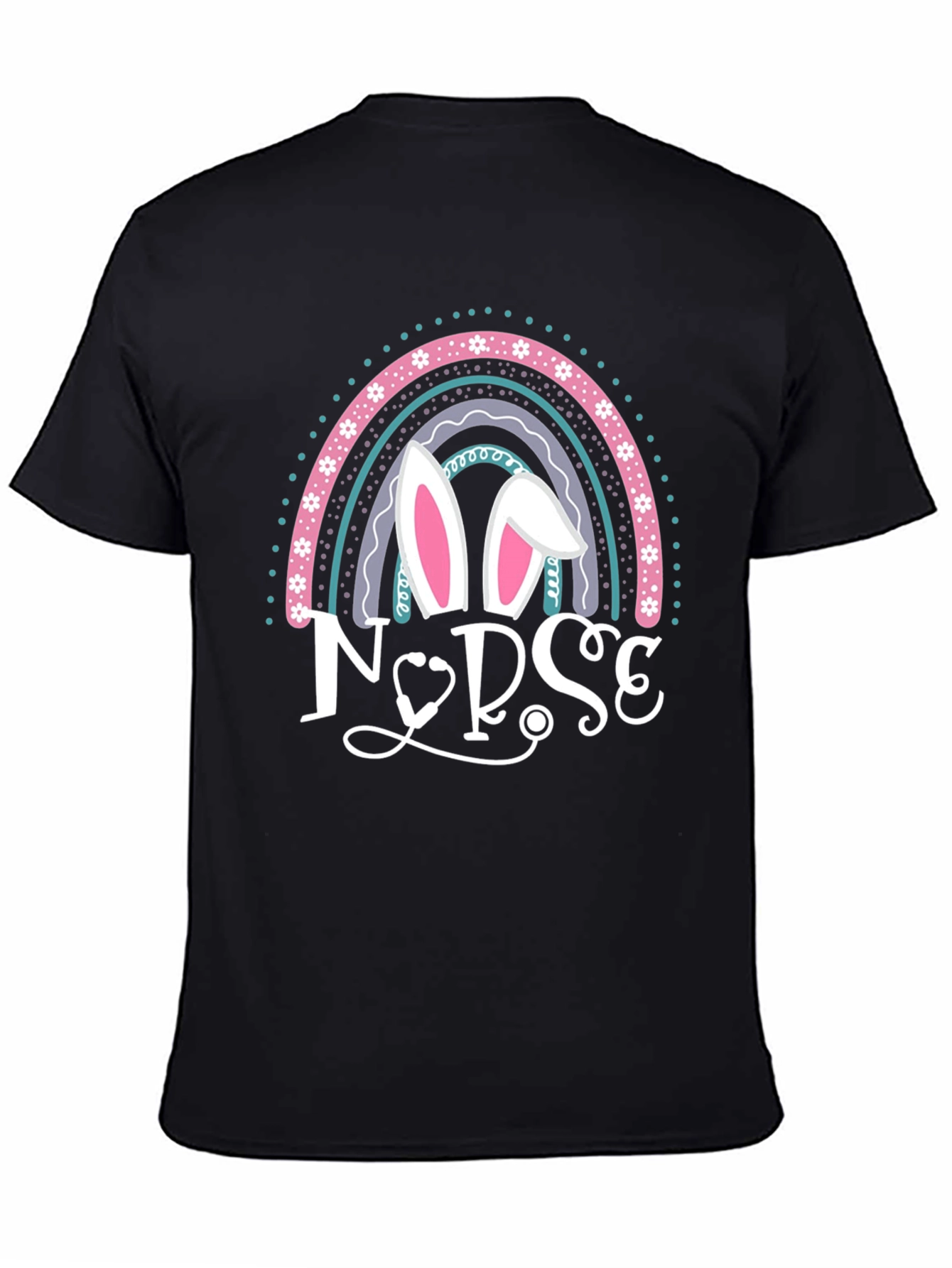 Nurse Easter Bunny Rainbow T-Shirt
