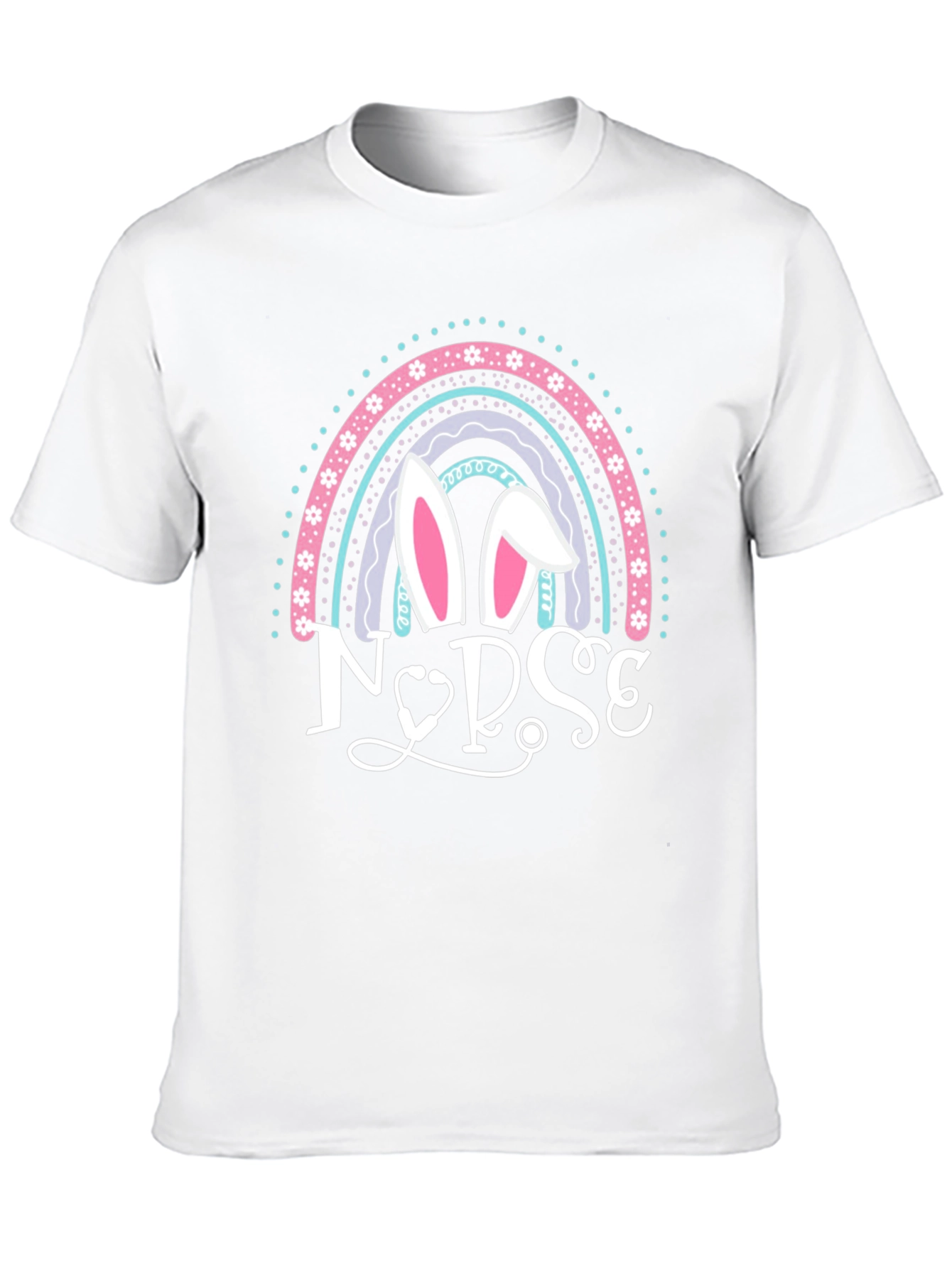 Nurse Easter Bunny Rainbow T-Shirt