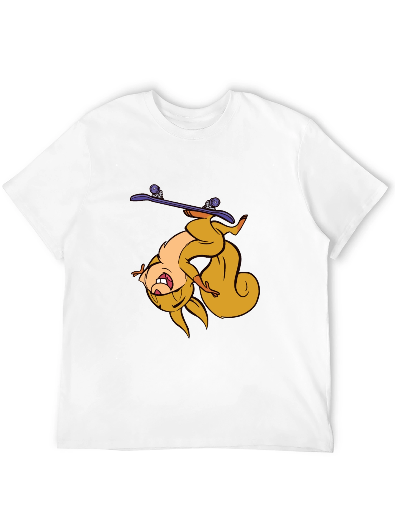 Skateboarding Squirrel T-Shirt - Black Graphic Tee