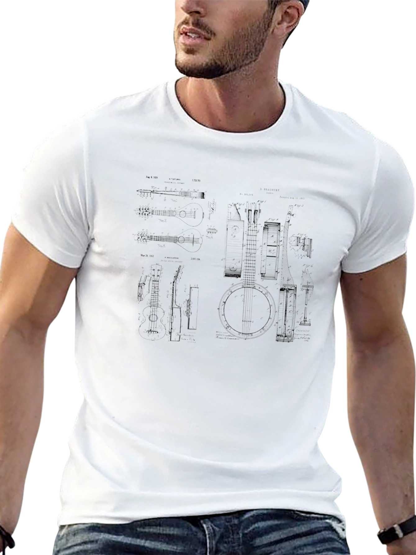 Banjo Blueprint Graphic T-Shirt