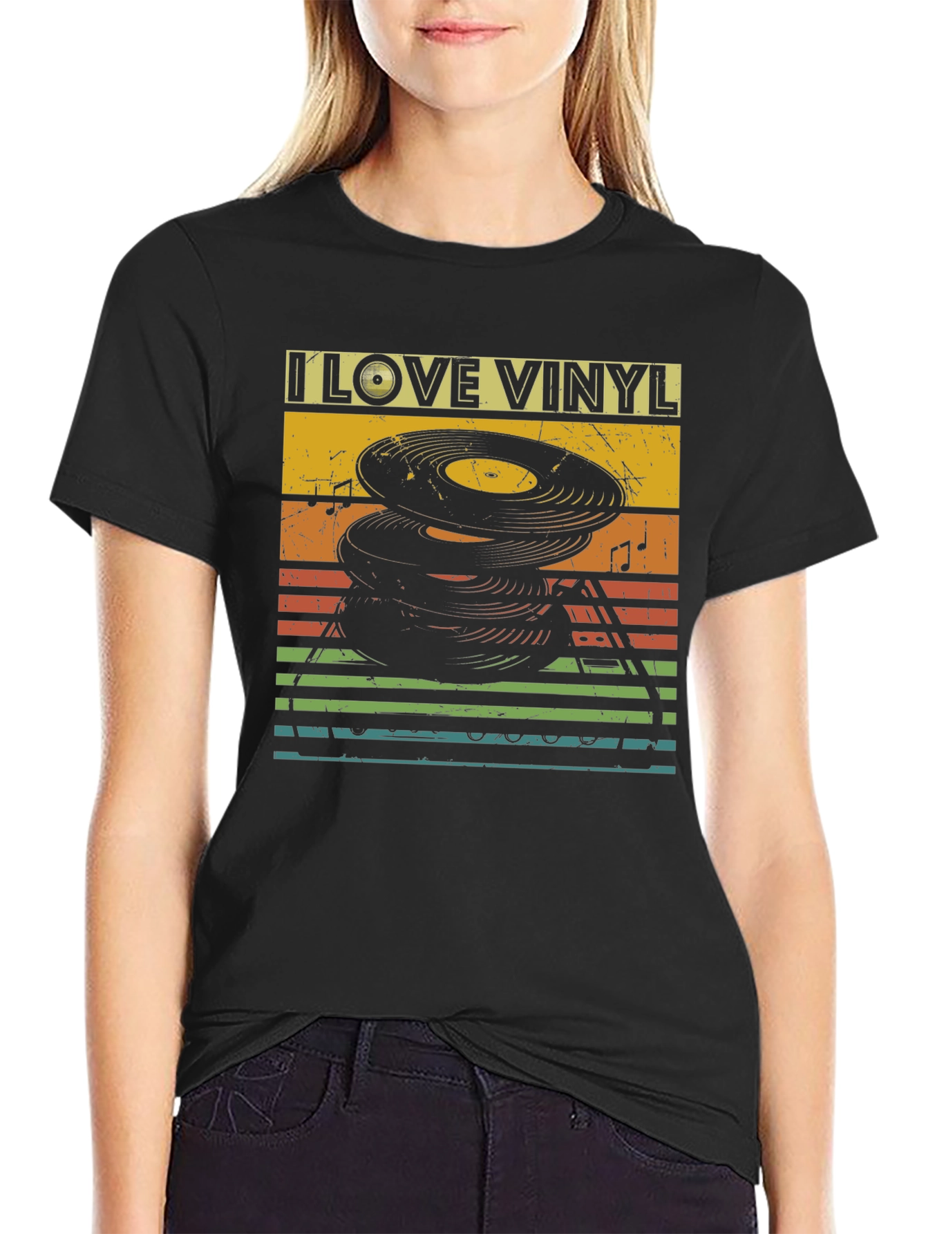 I Love Vinyl Retro Graphic Tee