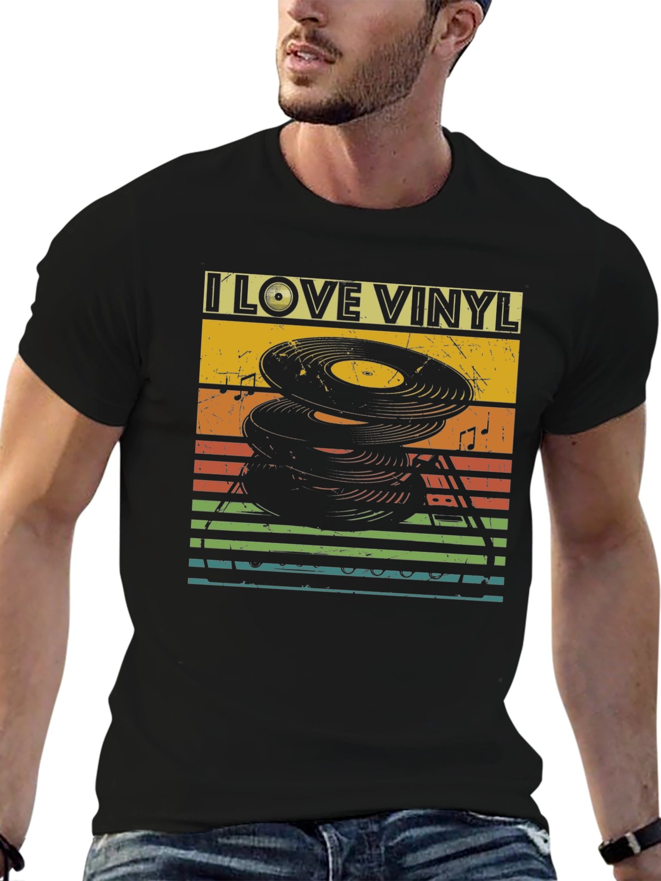 I Love Vinyl Retro Graphic Tee
