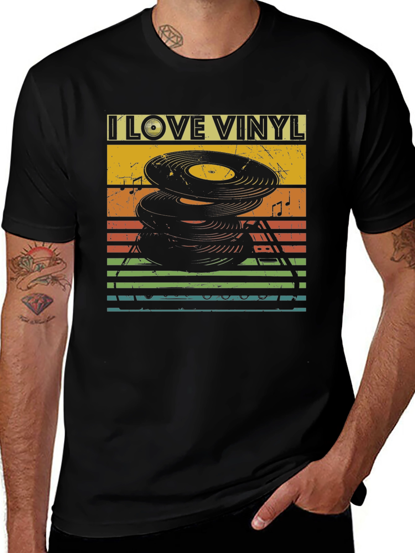I Love Vinyl Retro Graphic Tee