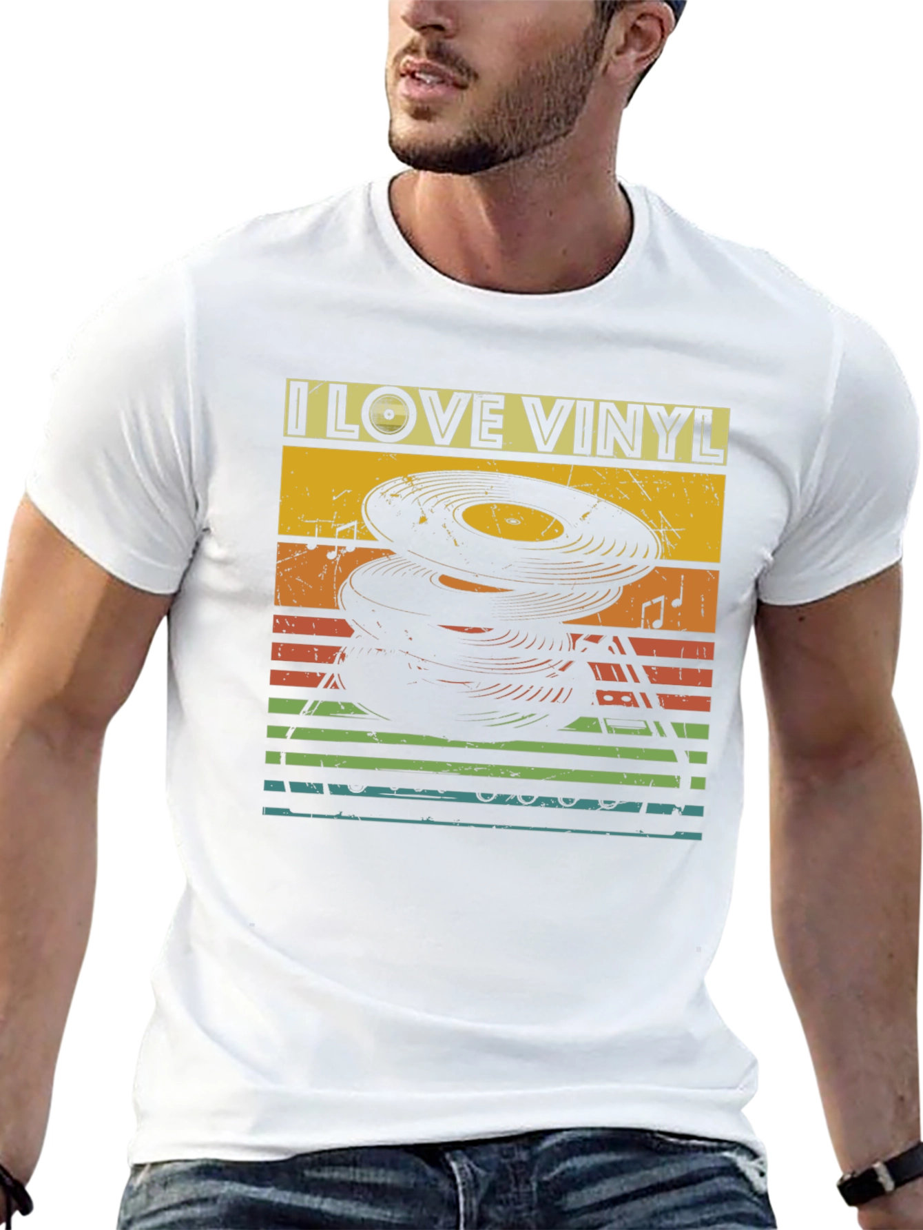I Love Vinyl Retro Graphic Tee
